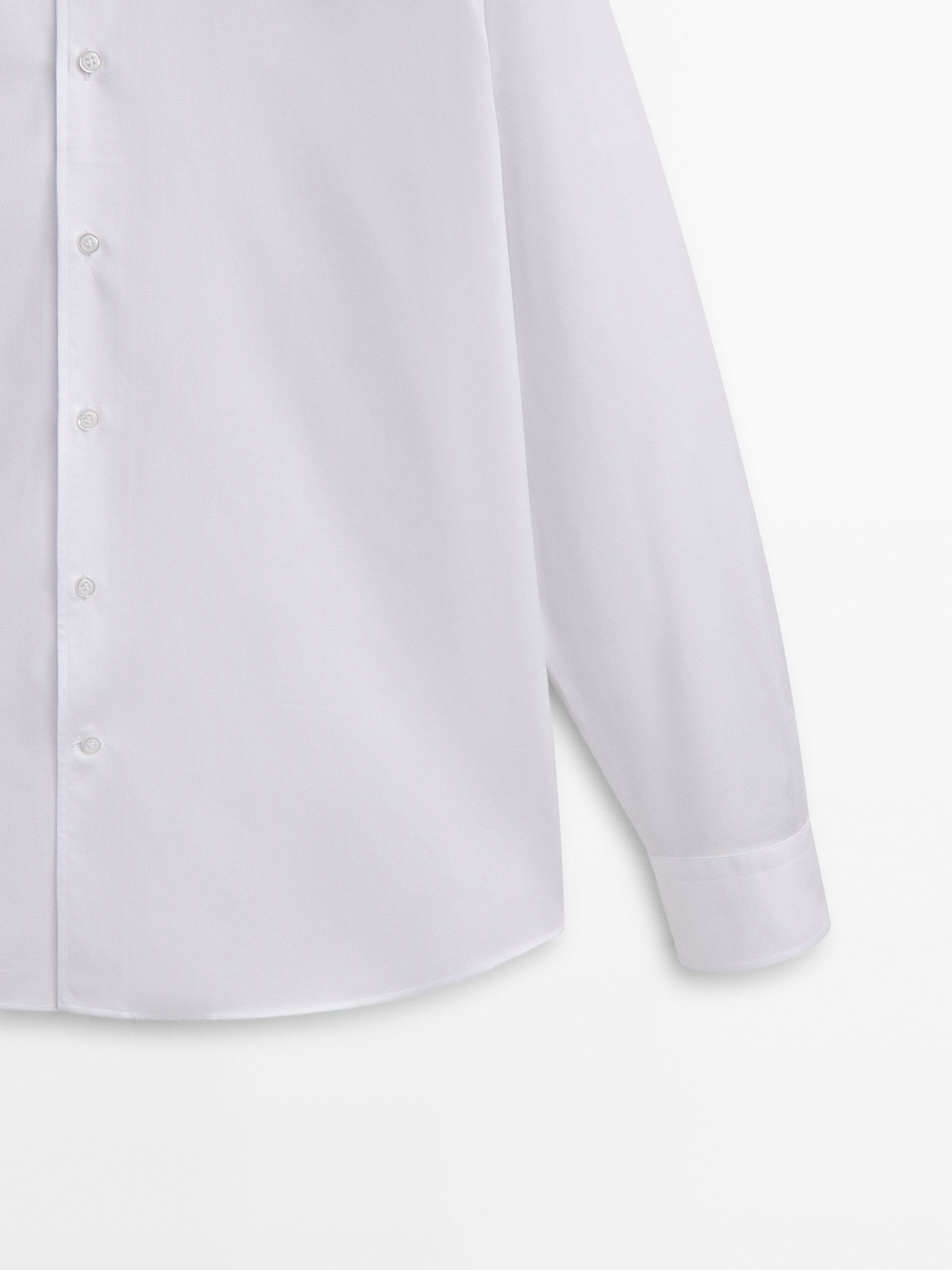 Camisa algodón estructura slim fit - BLANCO