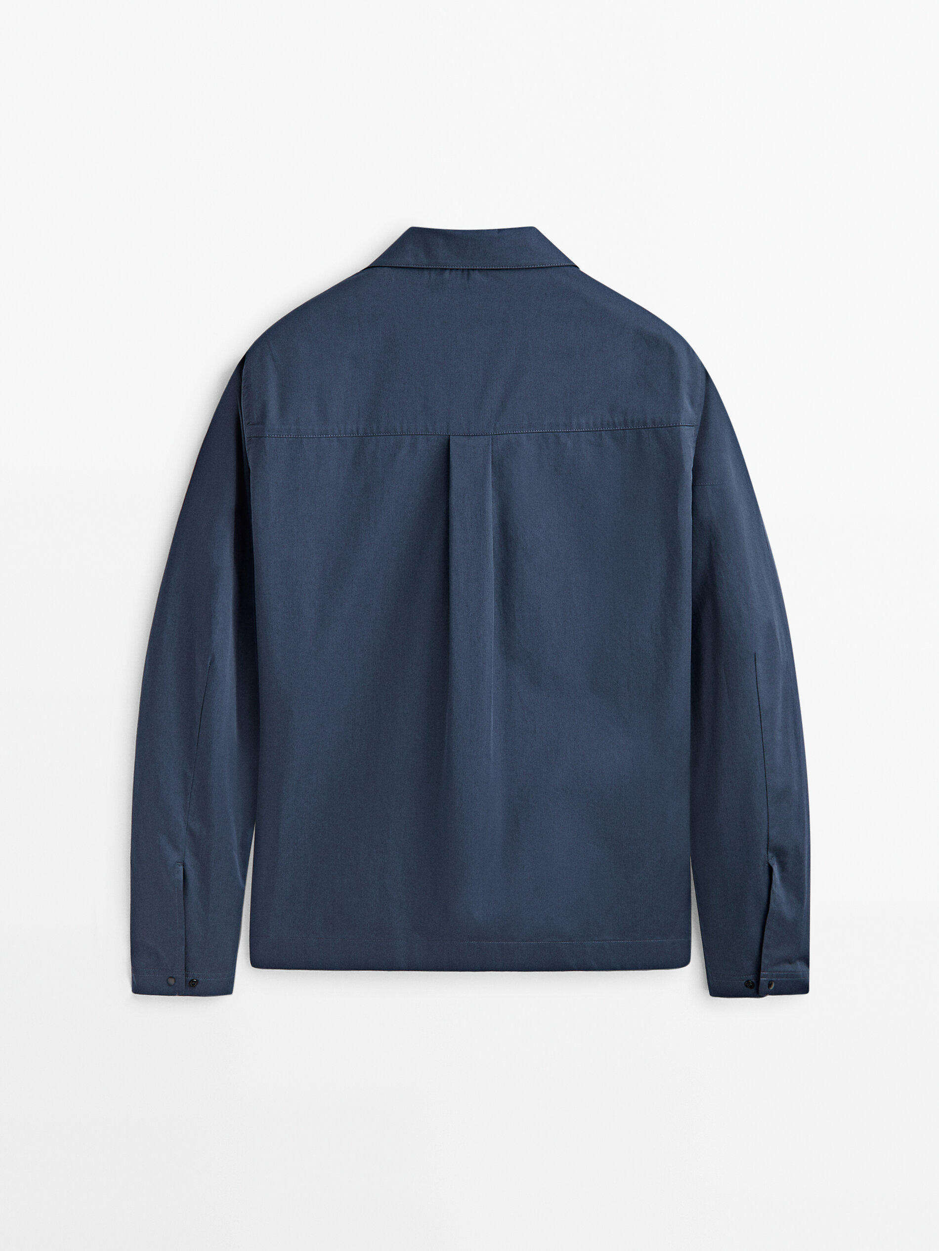 Sobrecamisa algodón botones snaps -Studio - PETRÓLEO DELAVADO