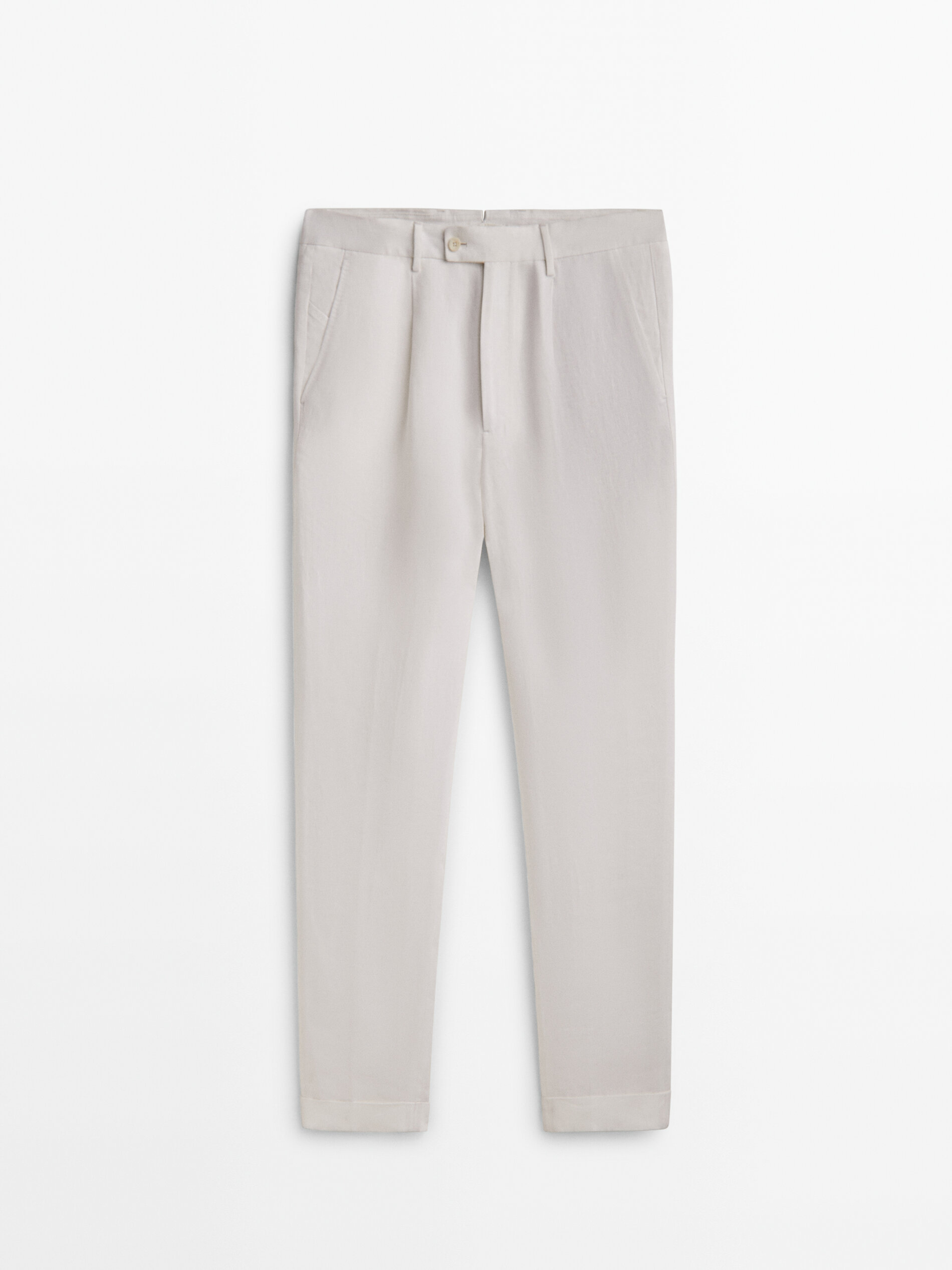Pantalón lino pinzas relaxed fit Limited edition - BLANCO