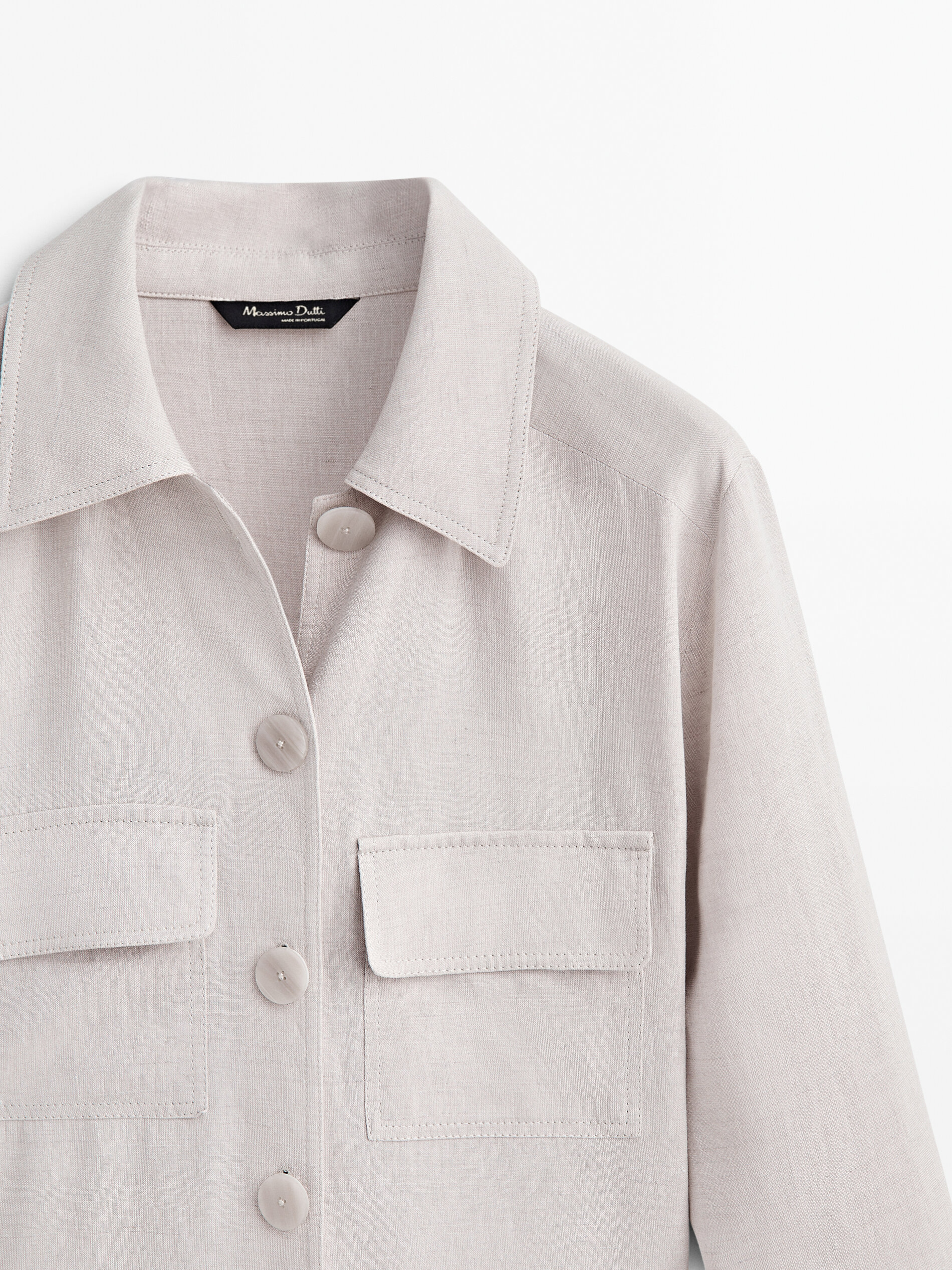 Mono con lino bolsillos - CRUDO