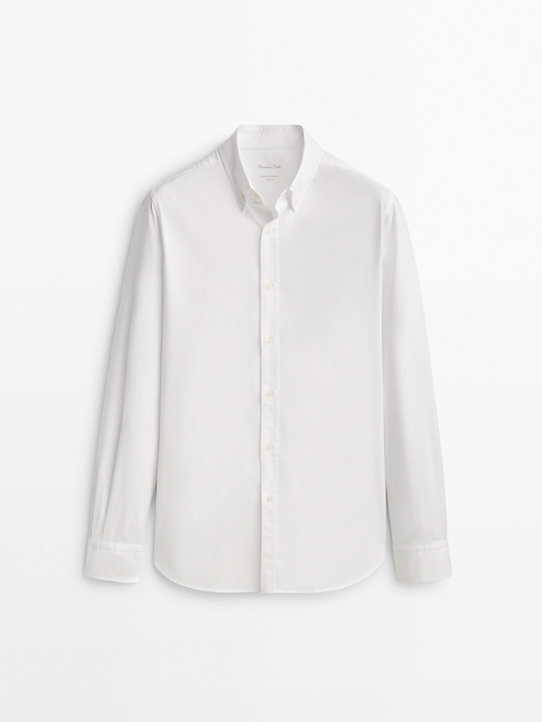 Camisa oxford algodón slim fit - BLANCO