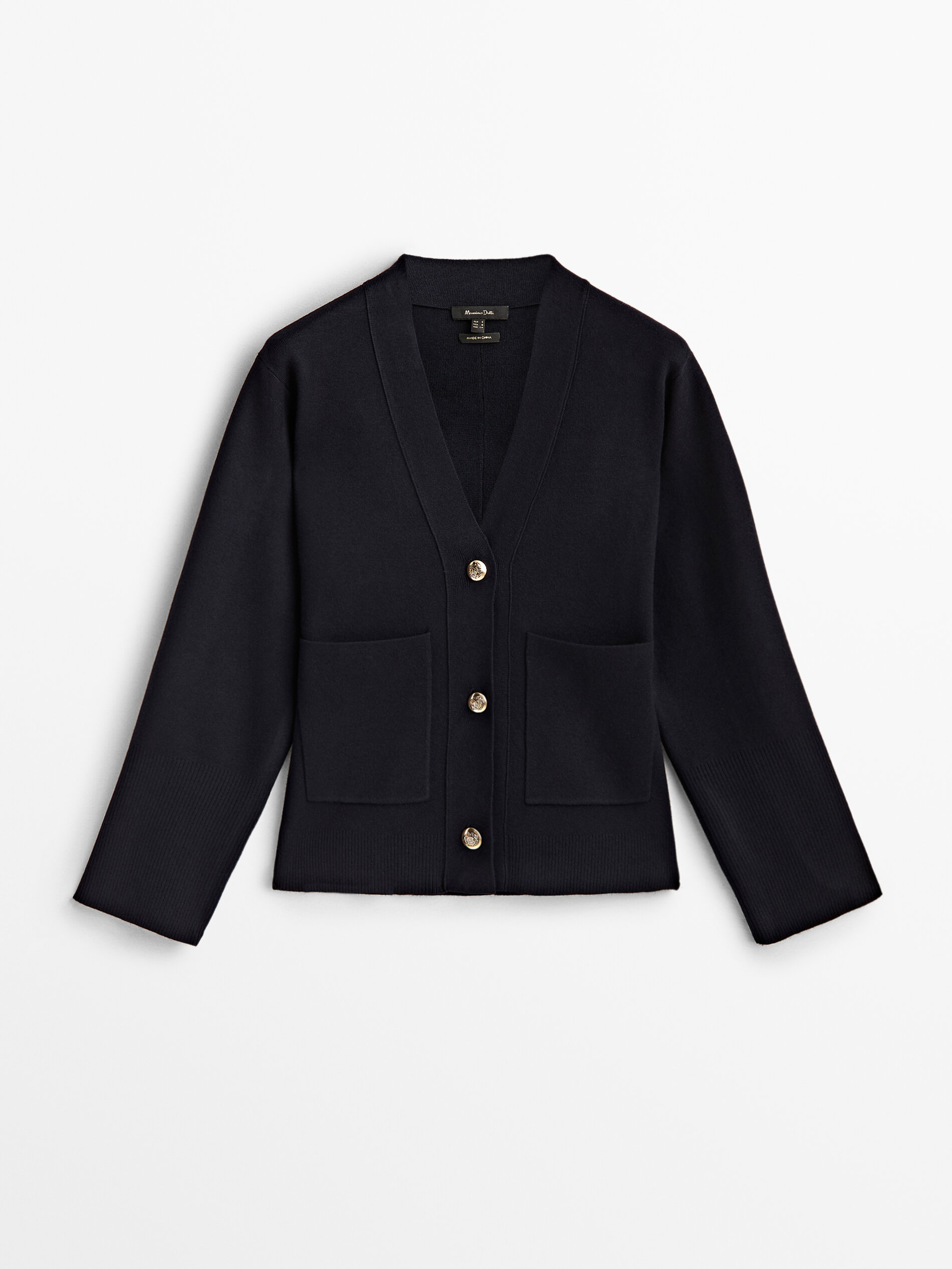 Cárdigan de punto entallado - AZUL MARINO