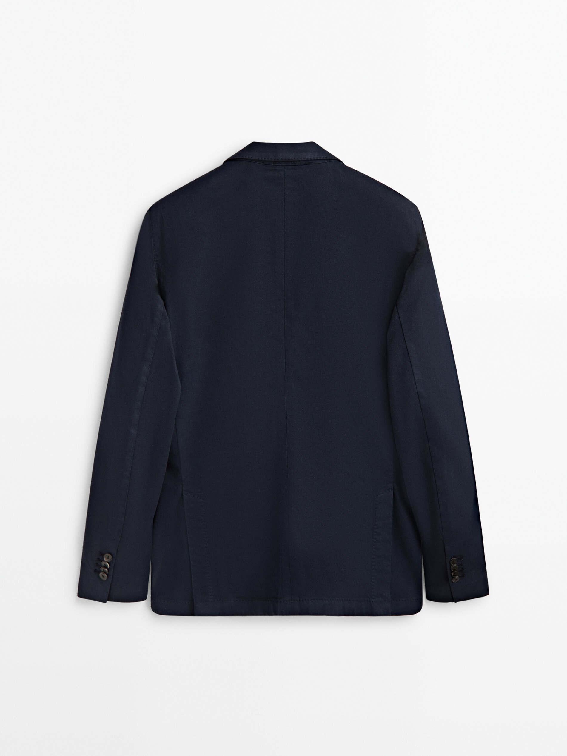 Americana tintada con lino y algodón - AZUL MARINO