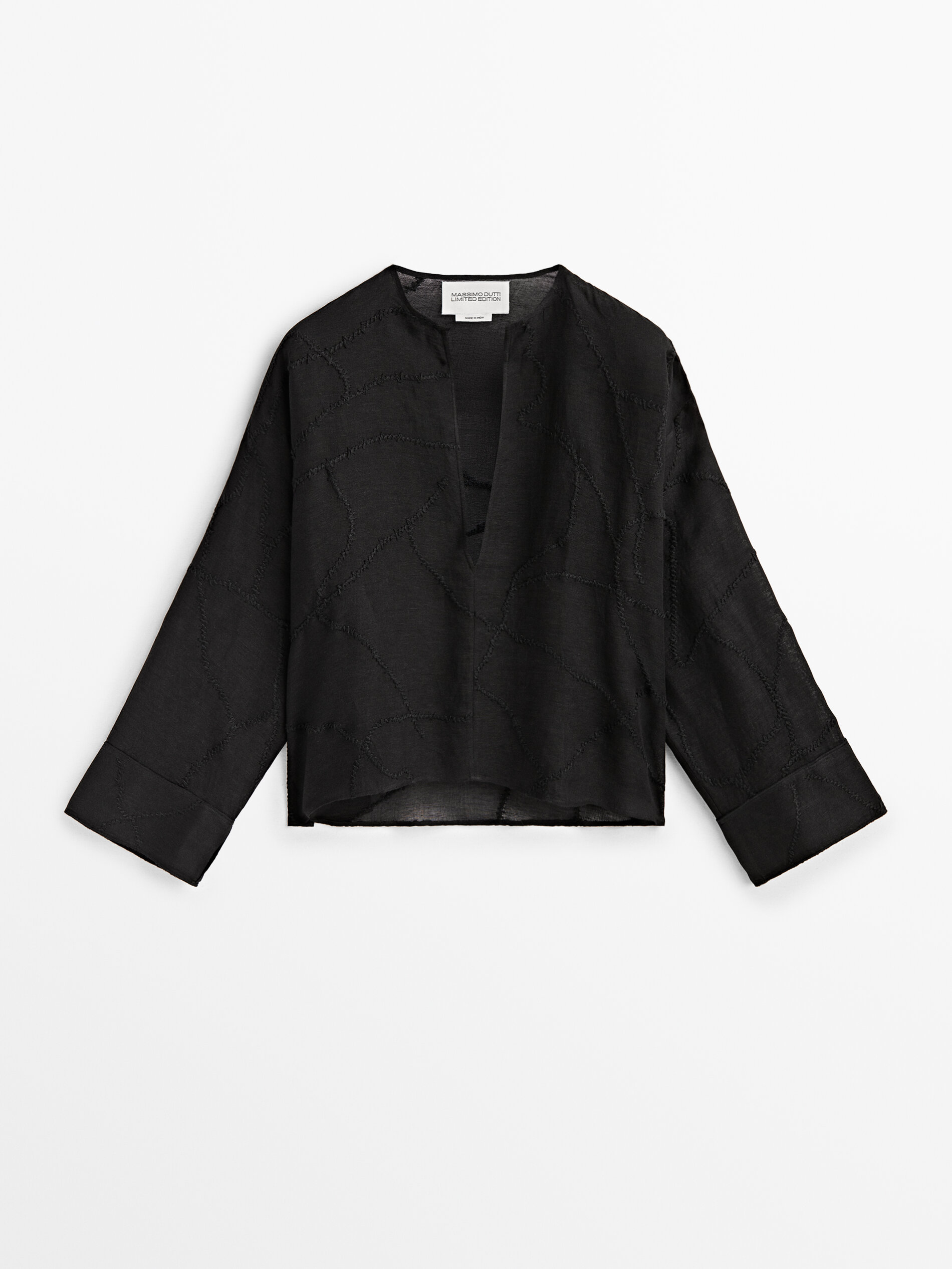 Camisa detalle bordados Limited edition - NEGRO