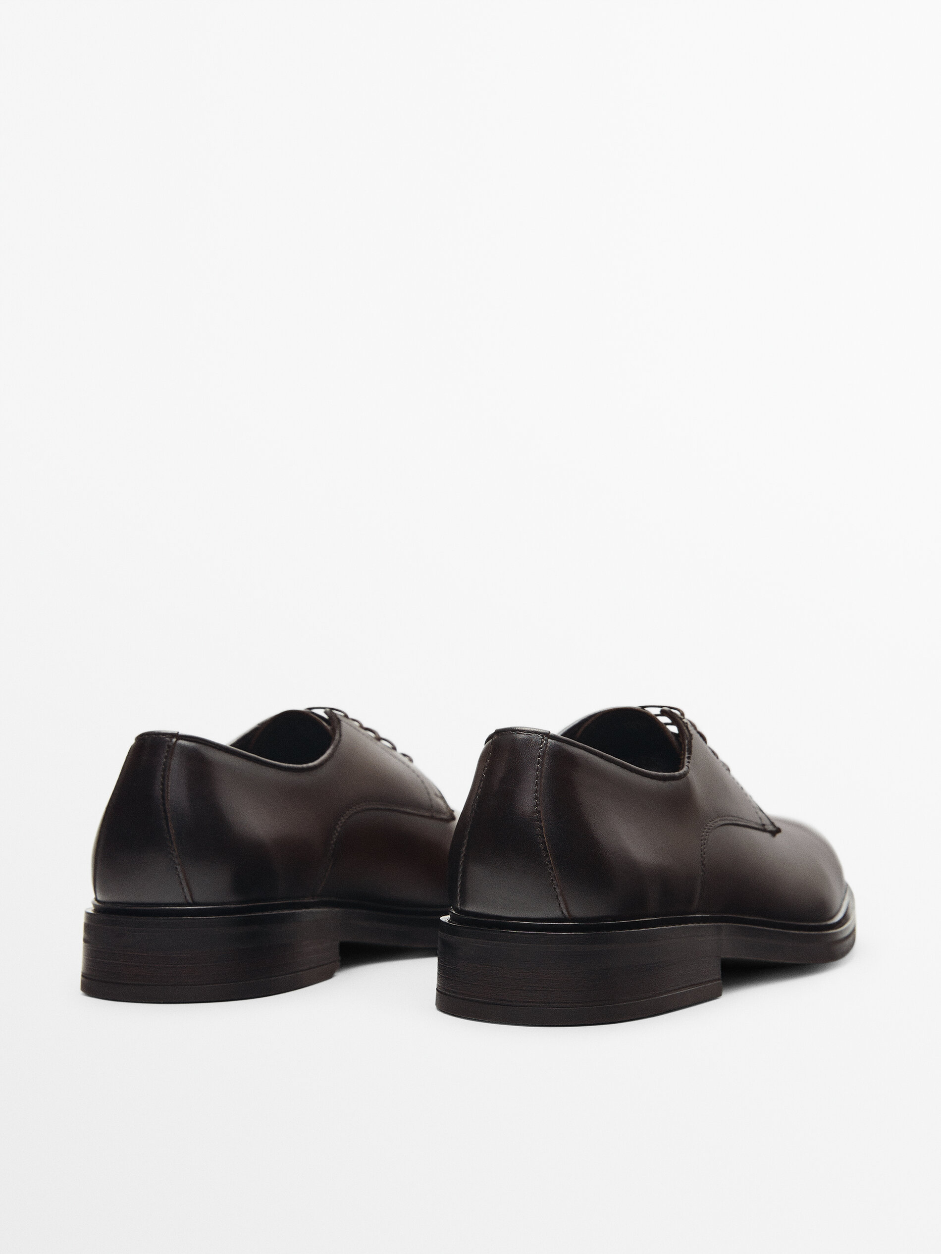 Zapato derby piel marrón - MARRÓN