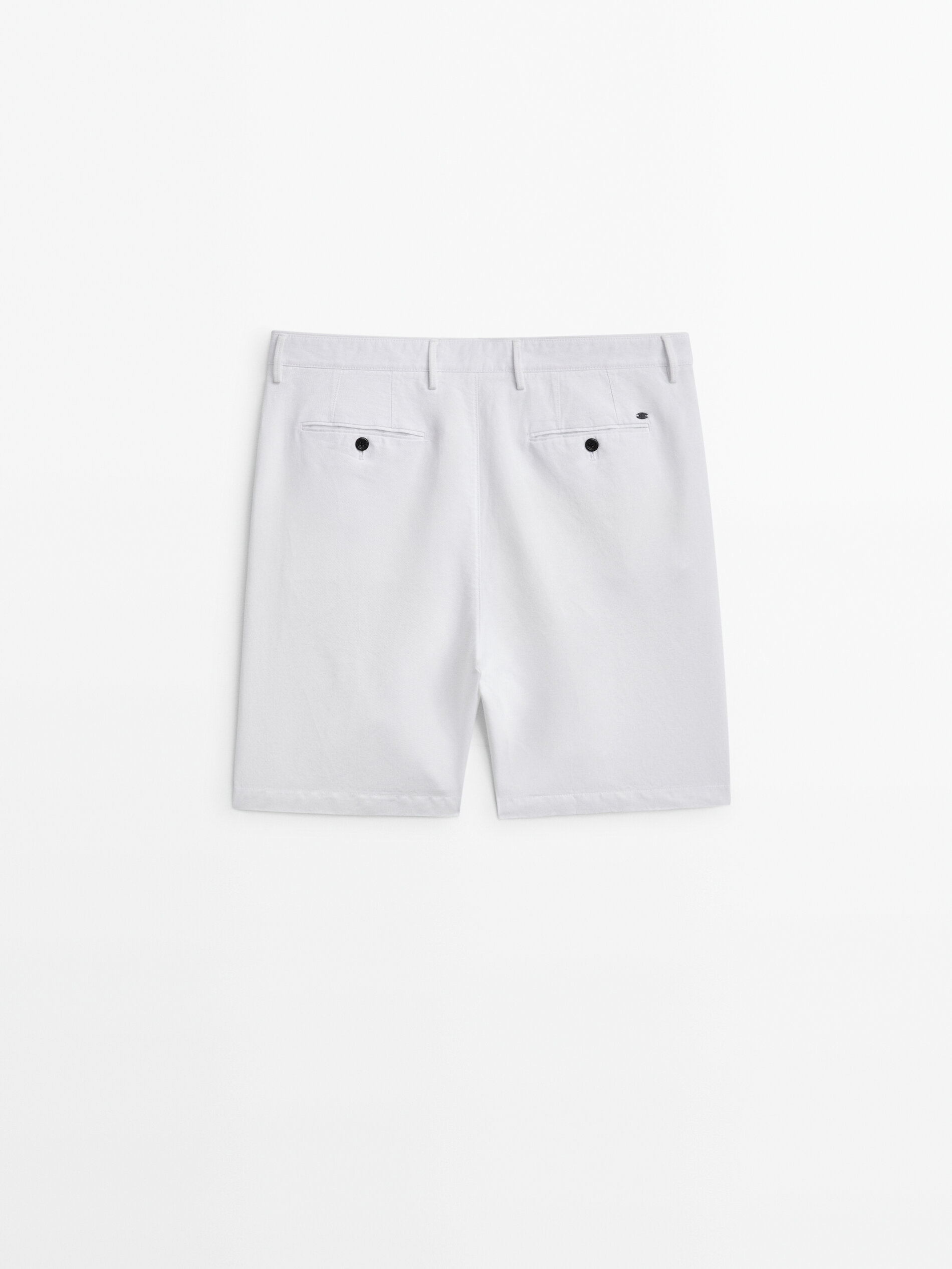 Bermuda con lino y algodón - BLANCO