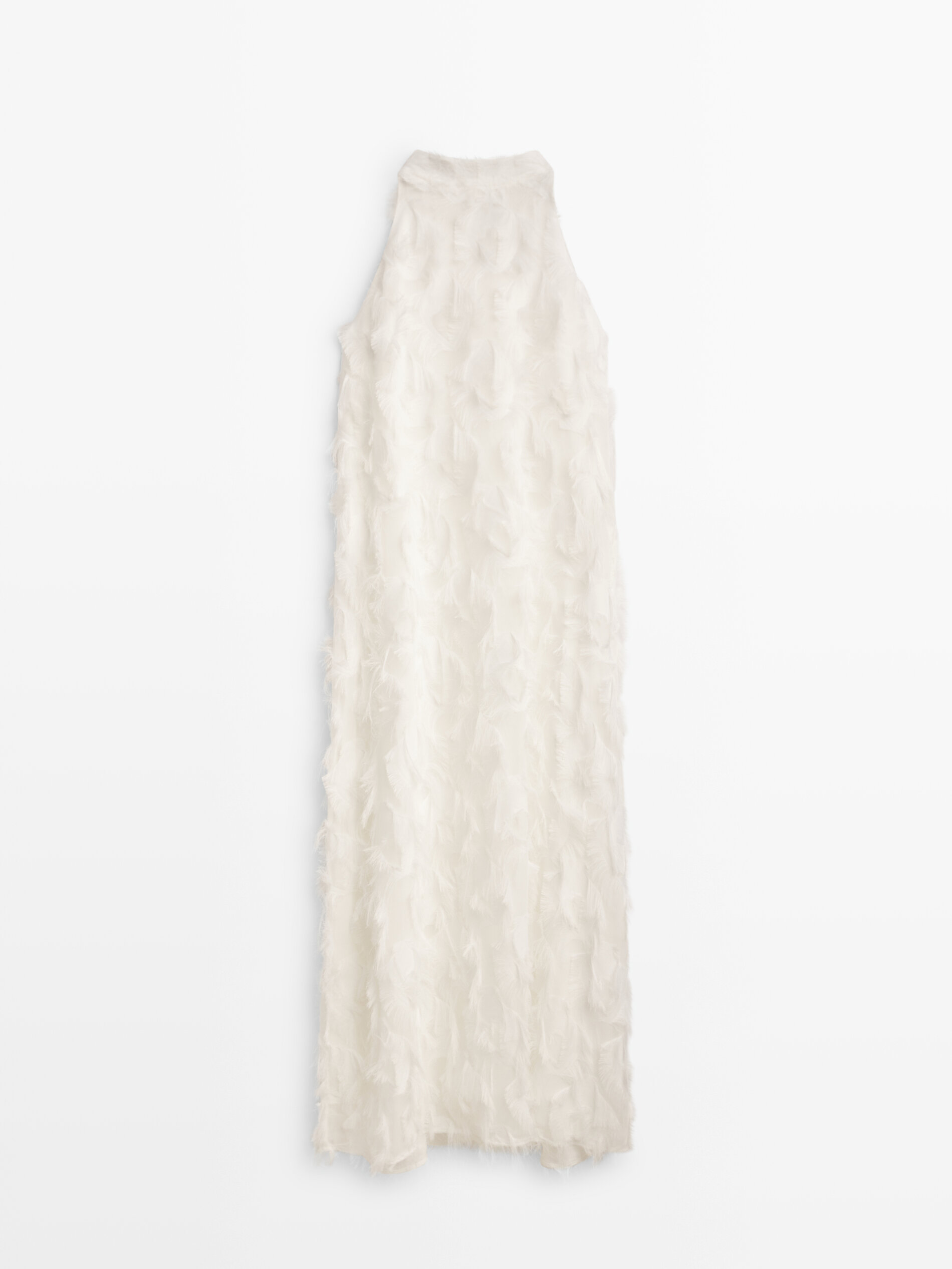 Vestido halter desflecado -Studio - BLANCO