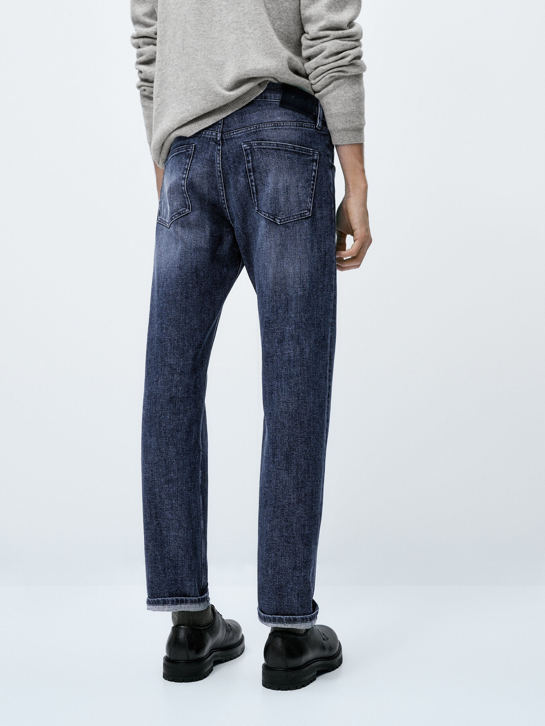 Pantalón vaquero stone wash regular fit - INDIGO