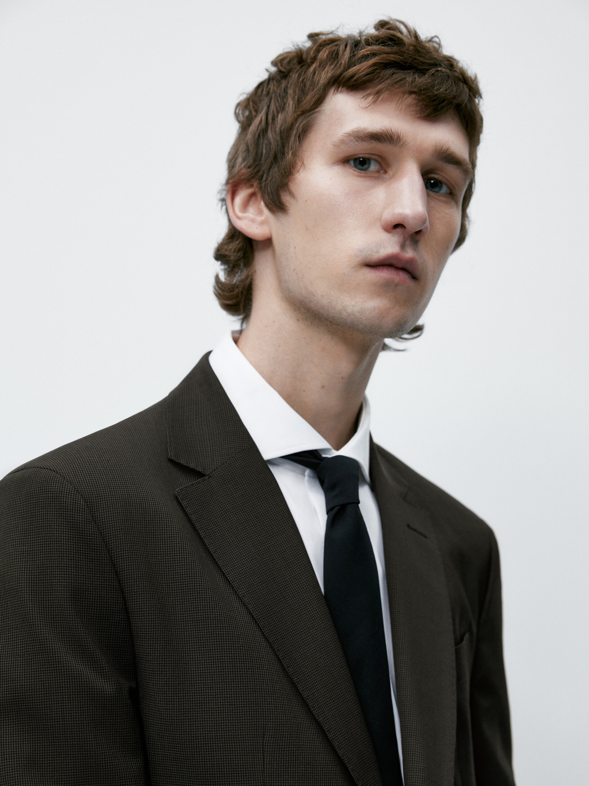 Americana traje lana super 120's pata de gallo - ACEITE