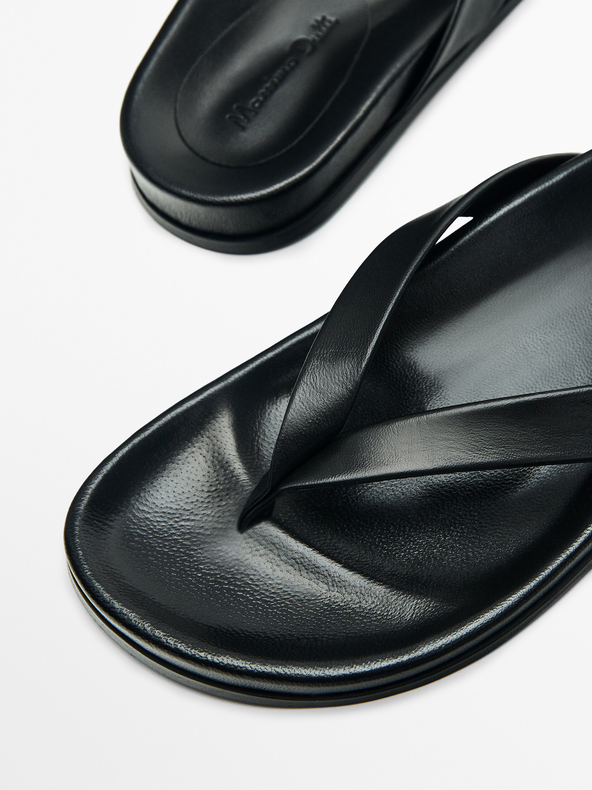 Sandalia piel tiras - NEGRO