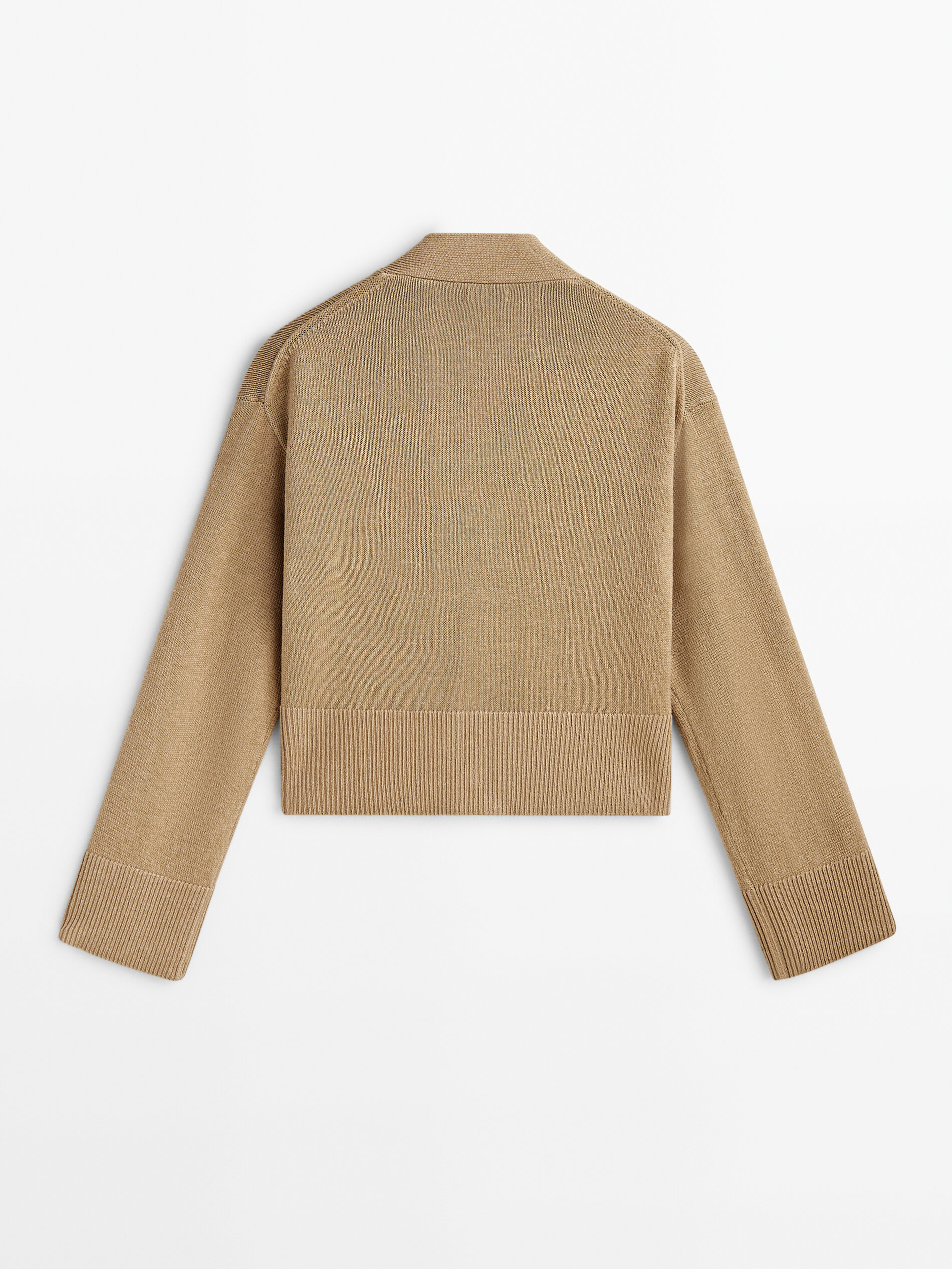 Cárdigan de punto cuello pico botones - Lavado