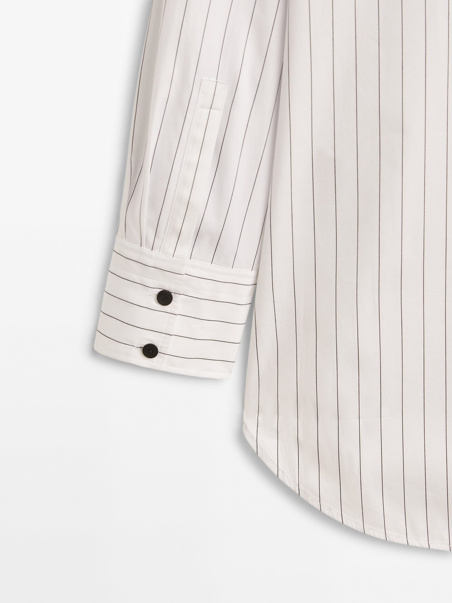 Camisa popelín algodón rayas - BLANCO