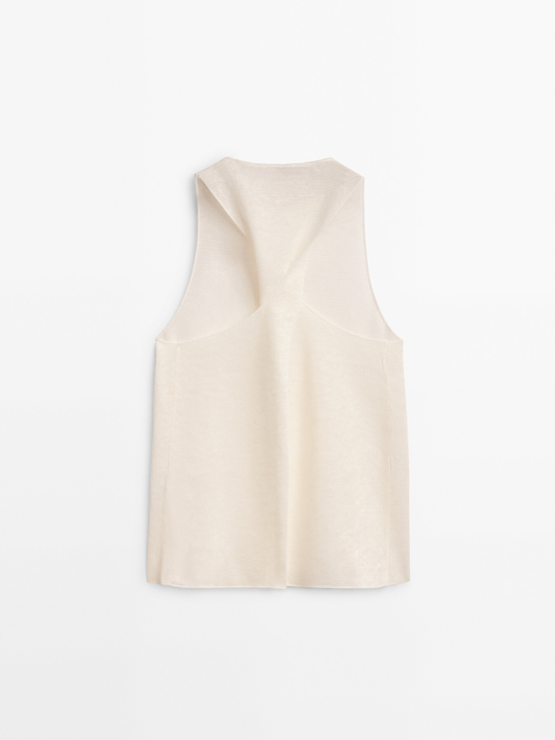 Camiseta lino espalda cruzada - CRUDO