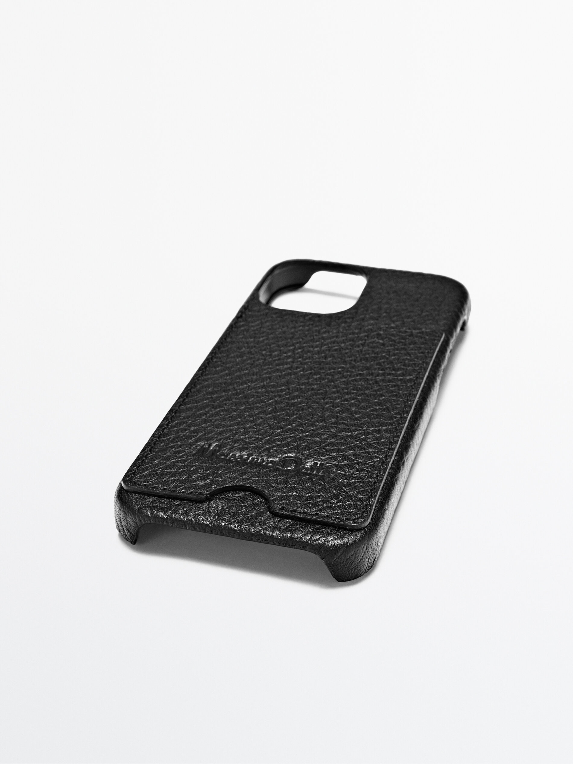 Funda iphone 13 mini piel abatanada tarjetero - NEGRO