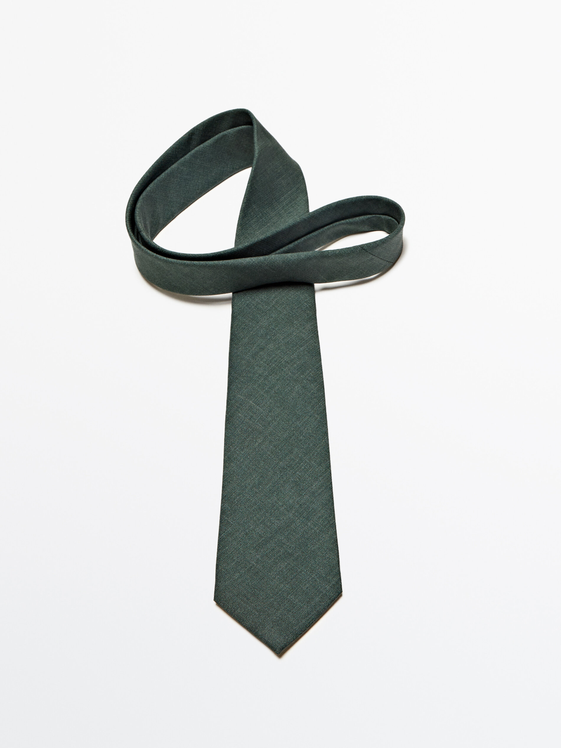 Corbata falso liso 100% seda - VERDE