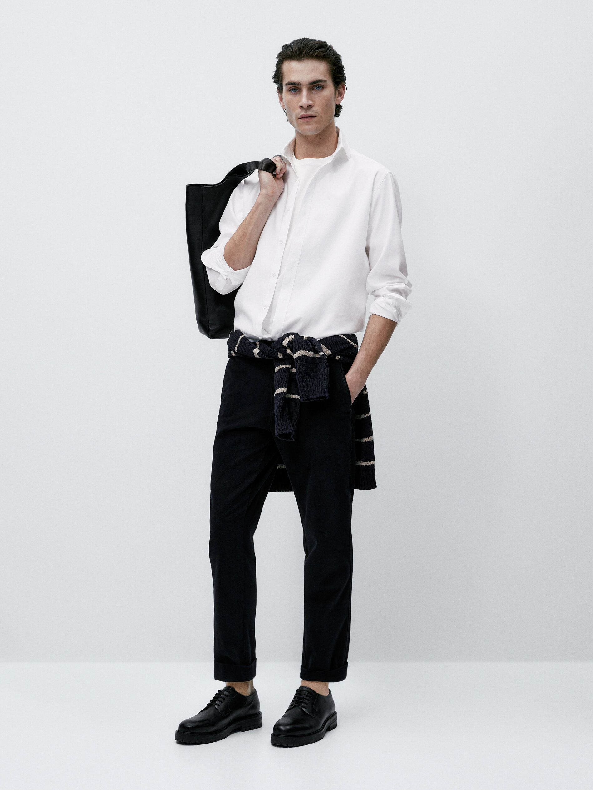 Camisa estructura algodón slim fit - BLANCO