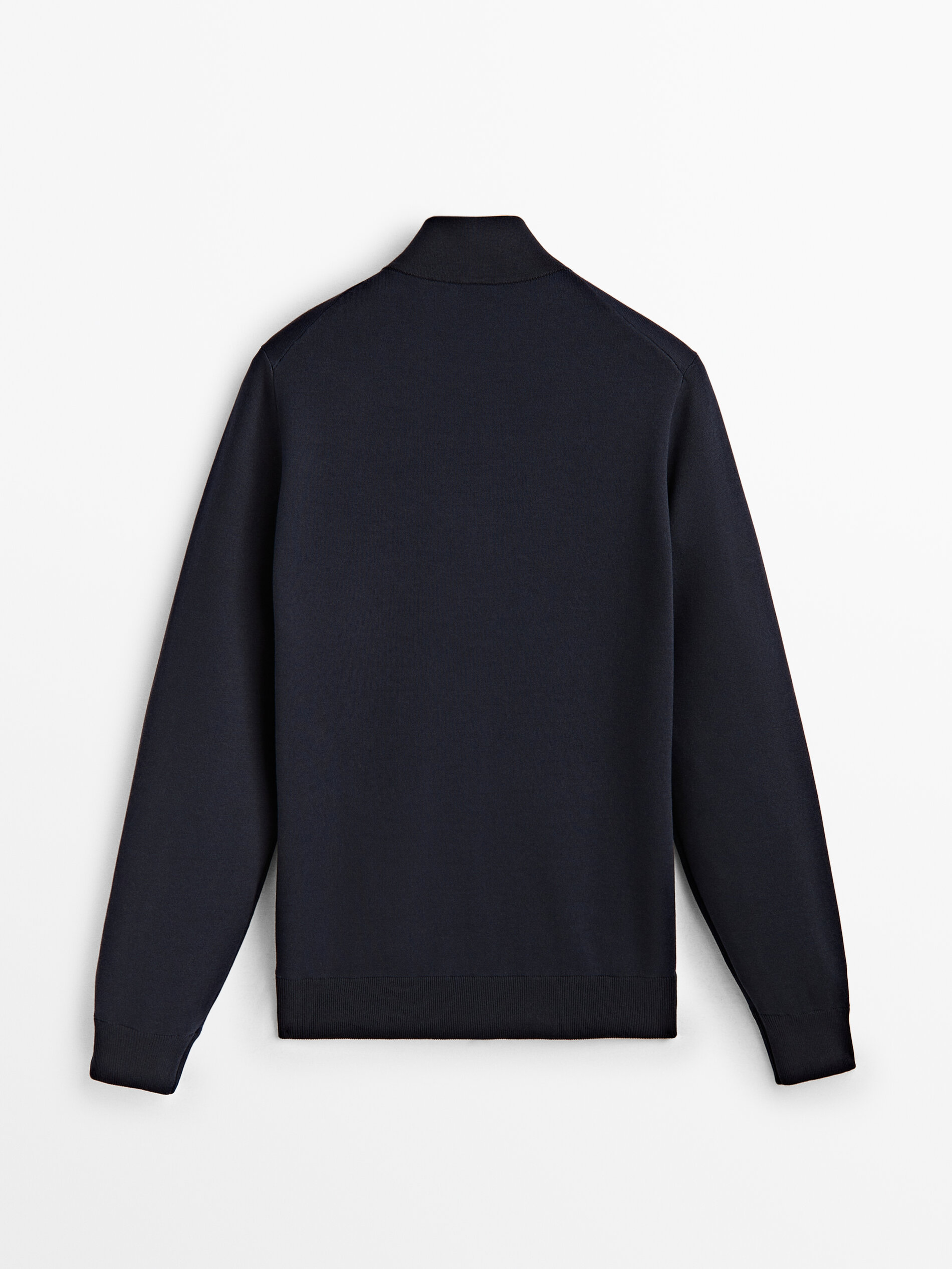 Cárdigan de punto con cremallera - AZUL MARINO