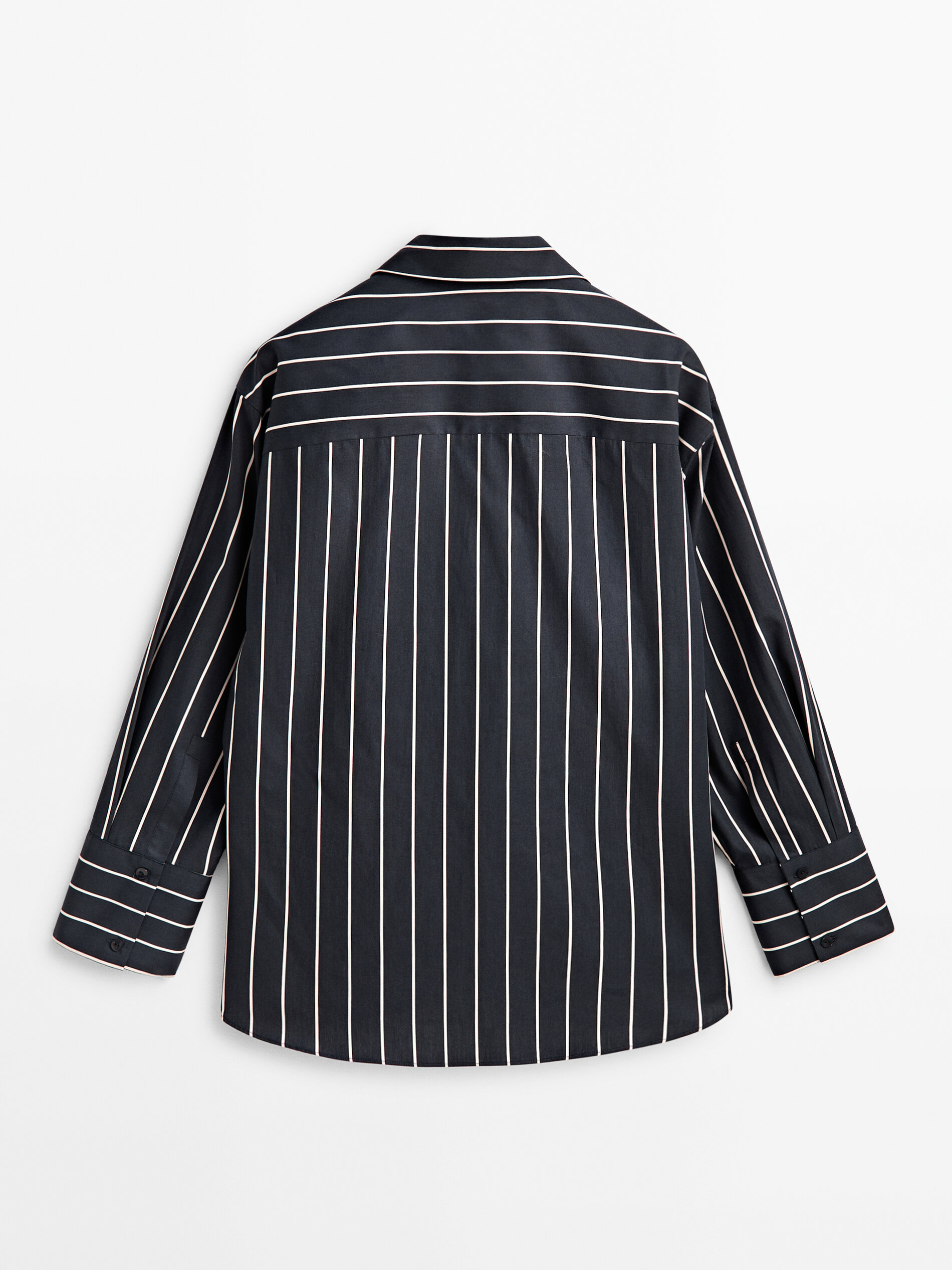 Camisa azul marino algodón rayas - AZUL MARINO