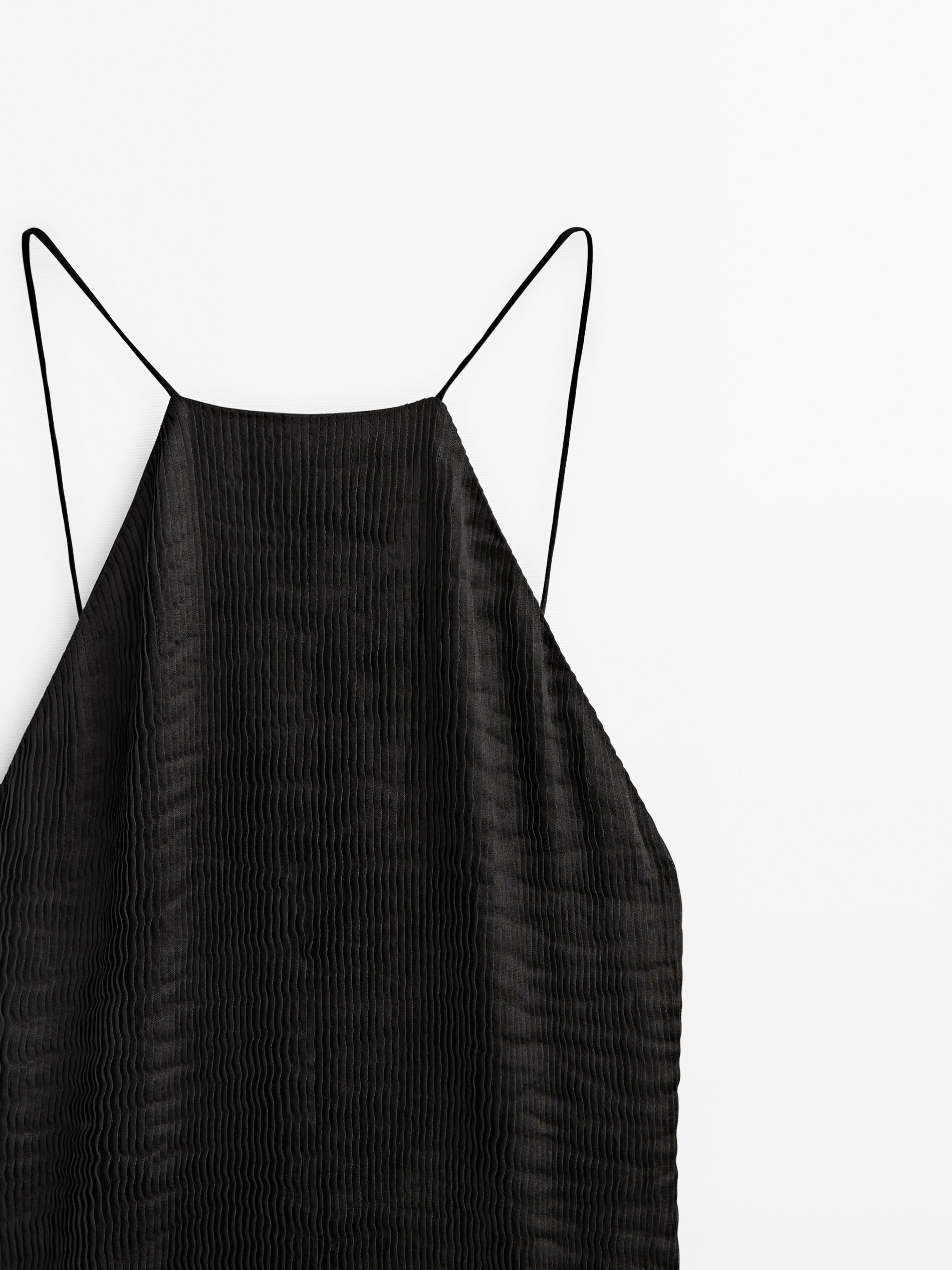 Vestido ramio pliegues Limited edition - NEGRO