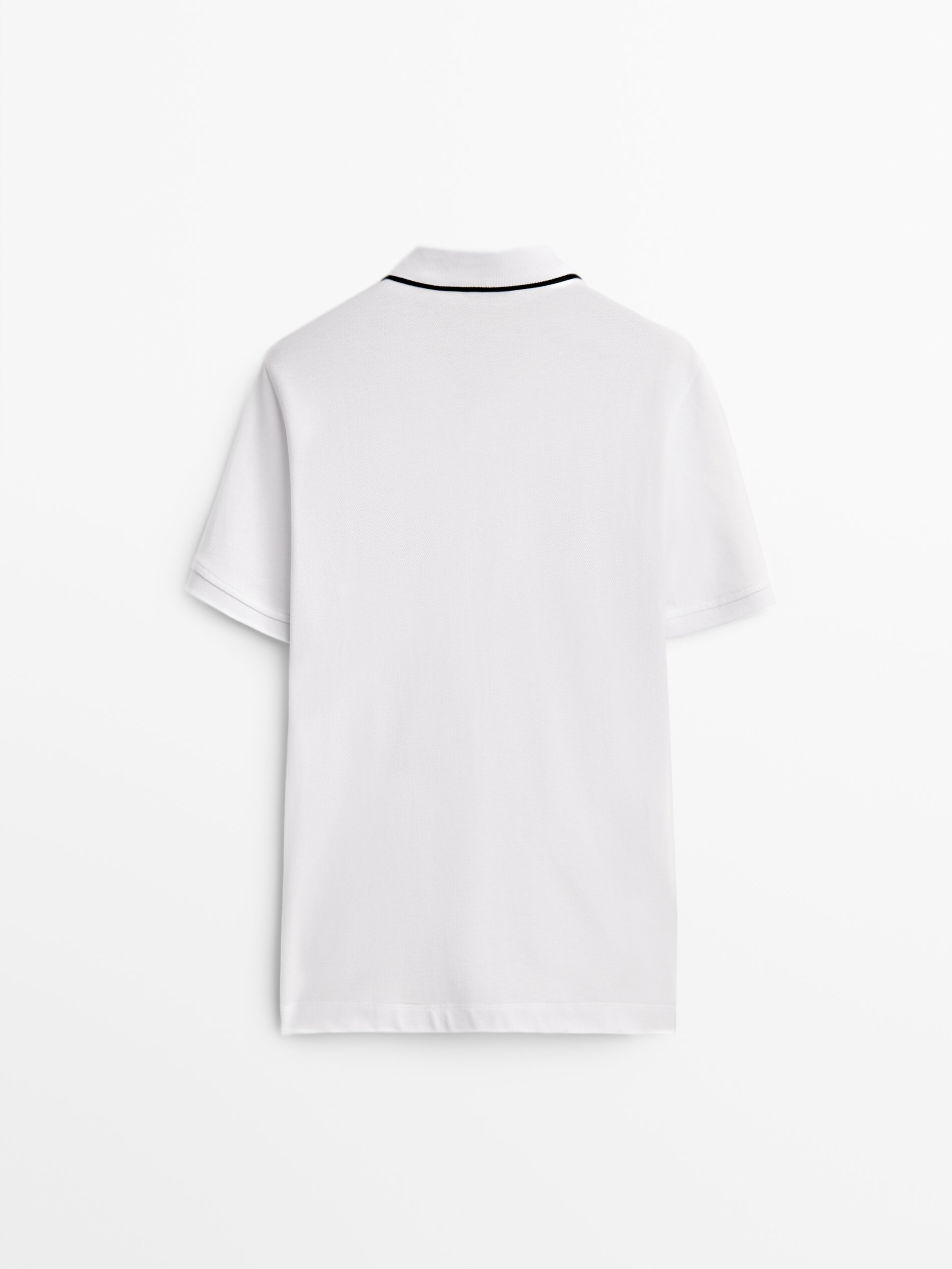 Polo cuello contraste manga corta - BLANCO