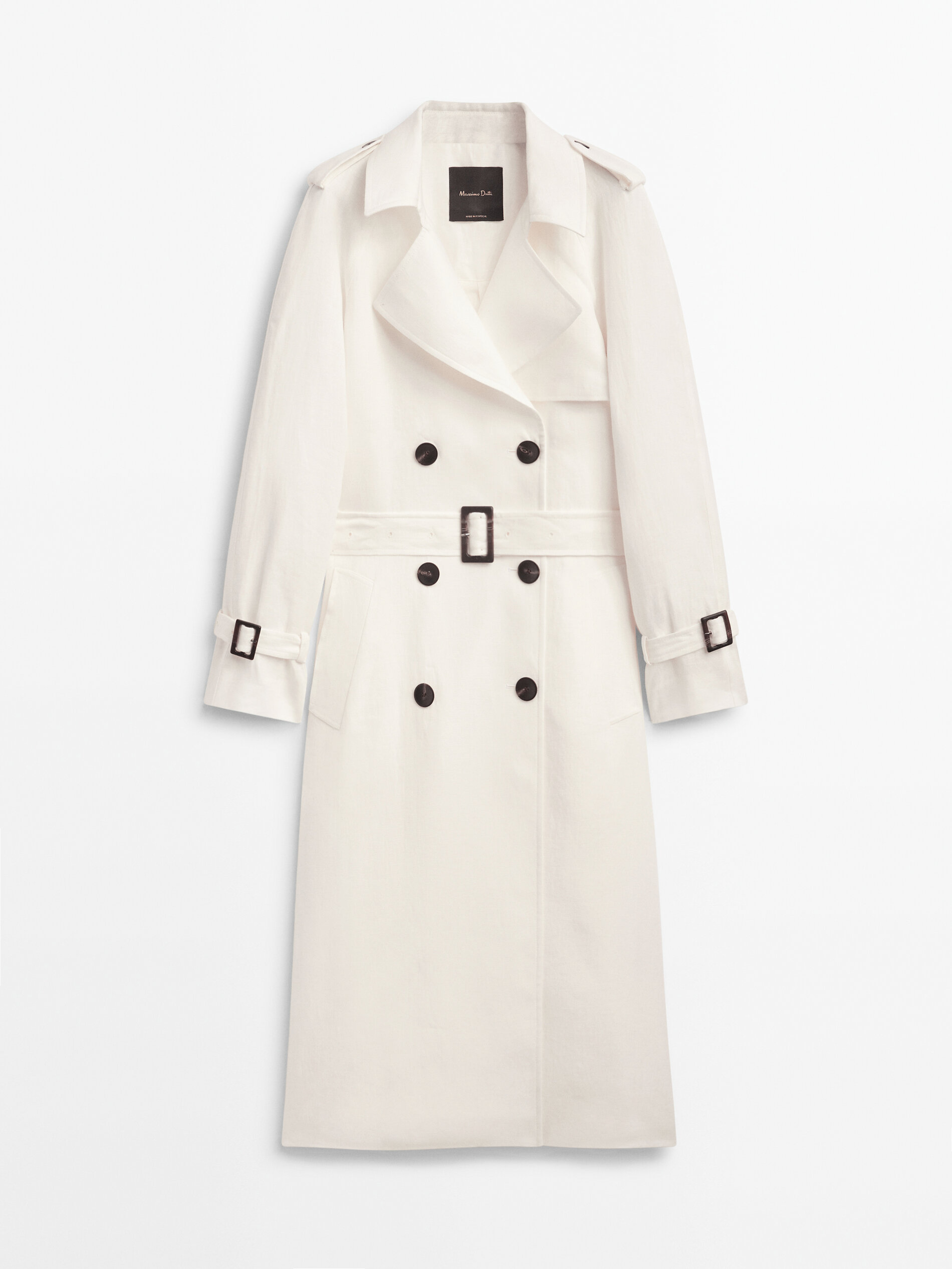 Gabardina fluida 100% lino - BLANCO