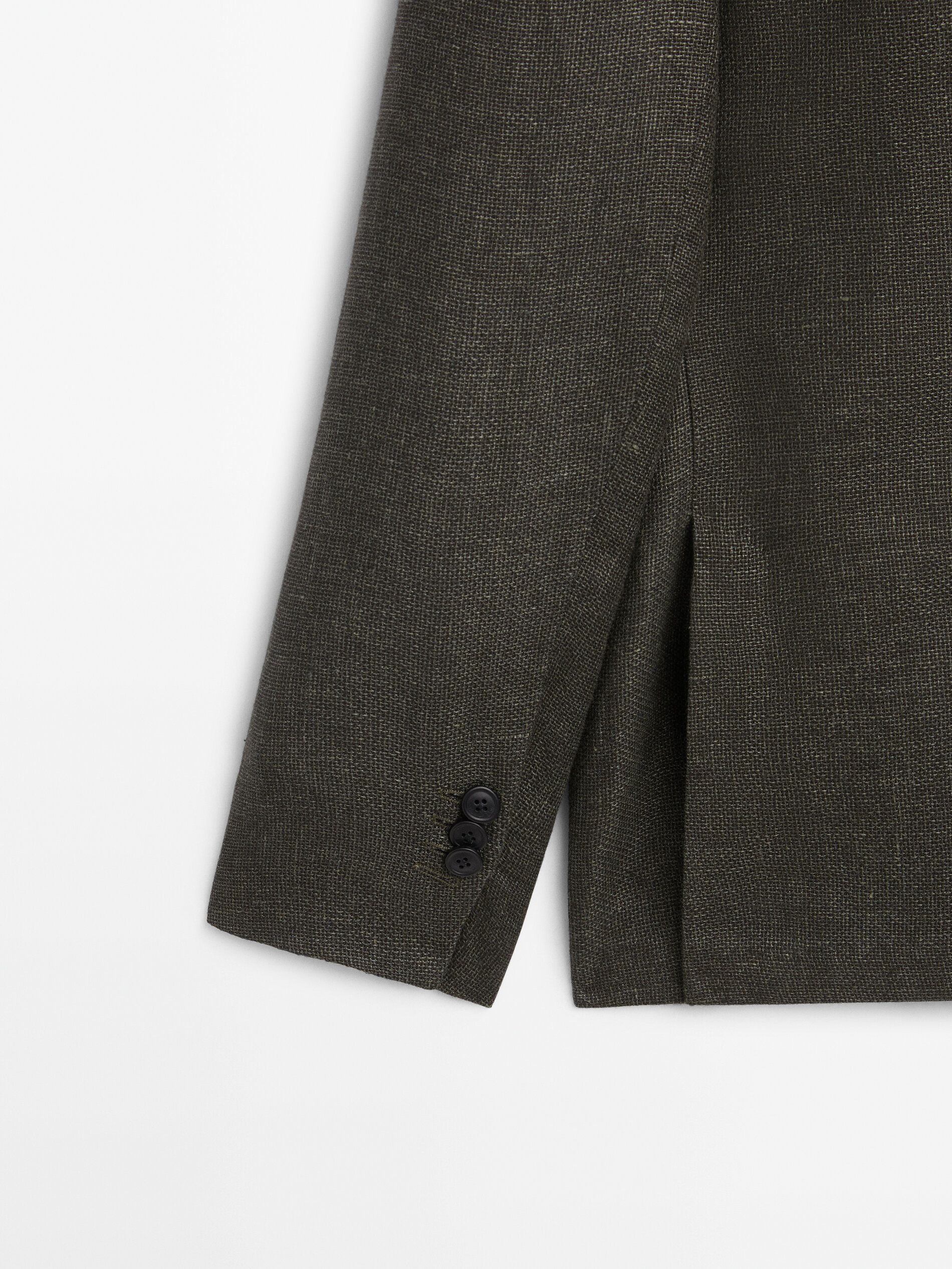 Americana estructura mezcla lana lino - VERDE