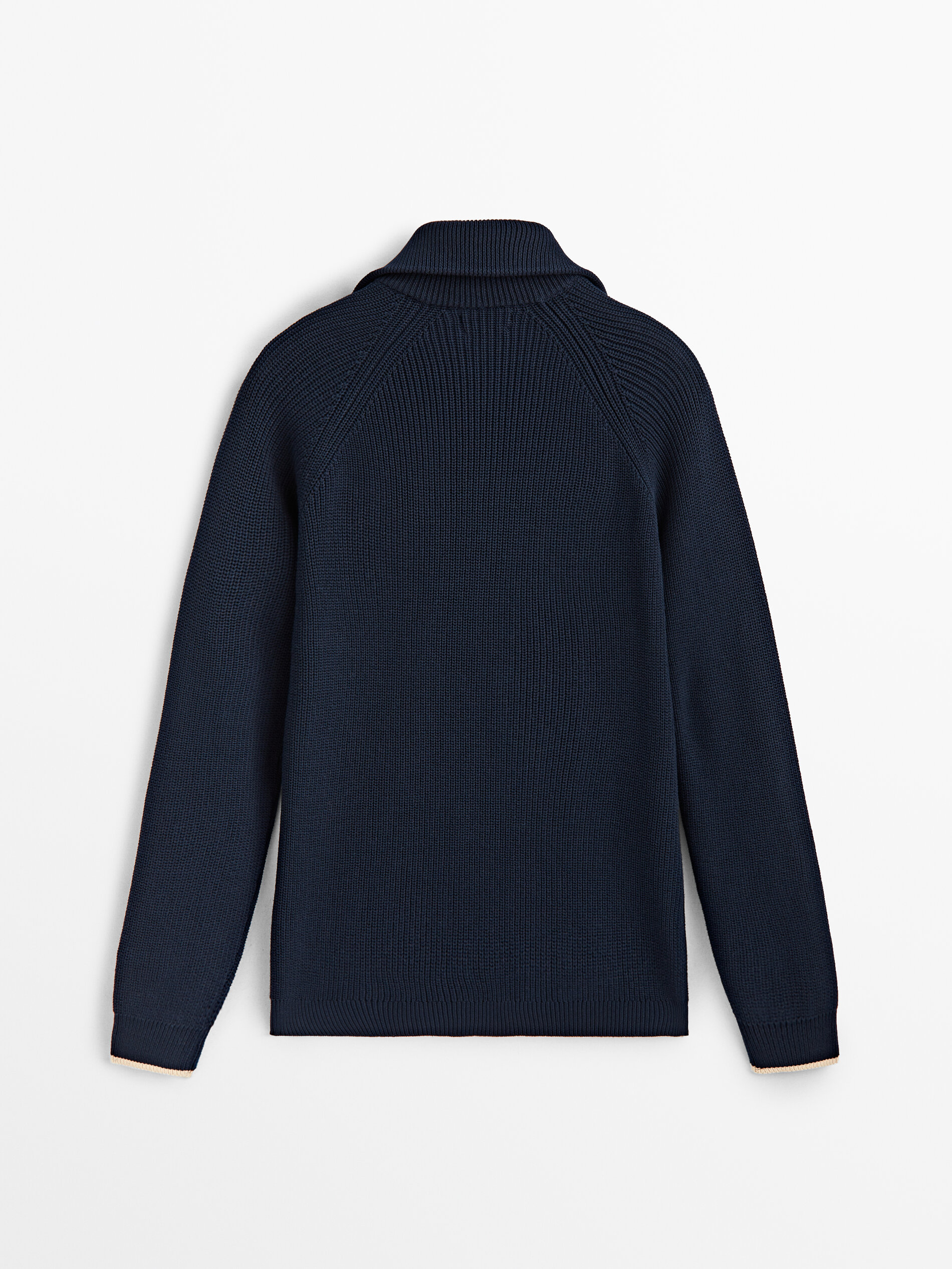Jersey de punto cuello mock cremallera - AZUL MARINO
