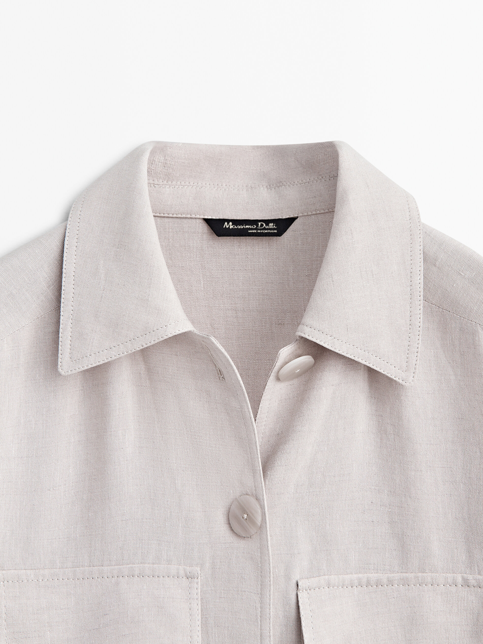 Mono con lino bolsillos - CRUDO