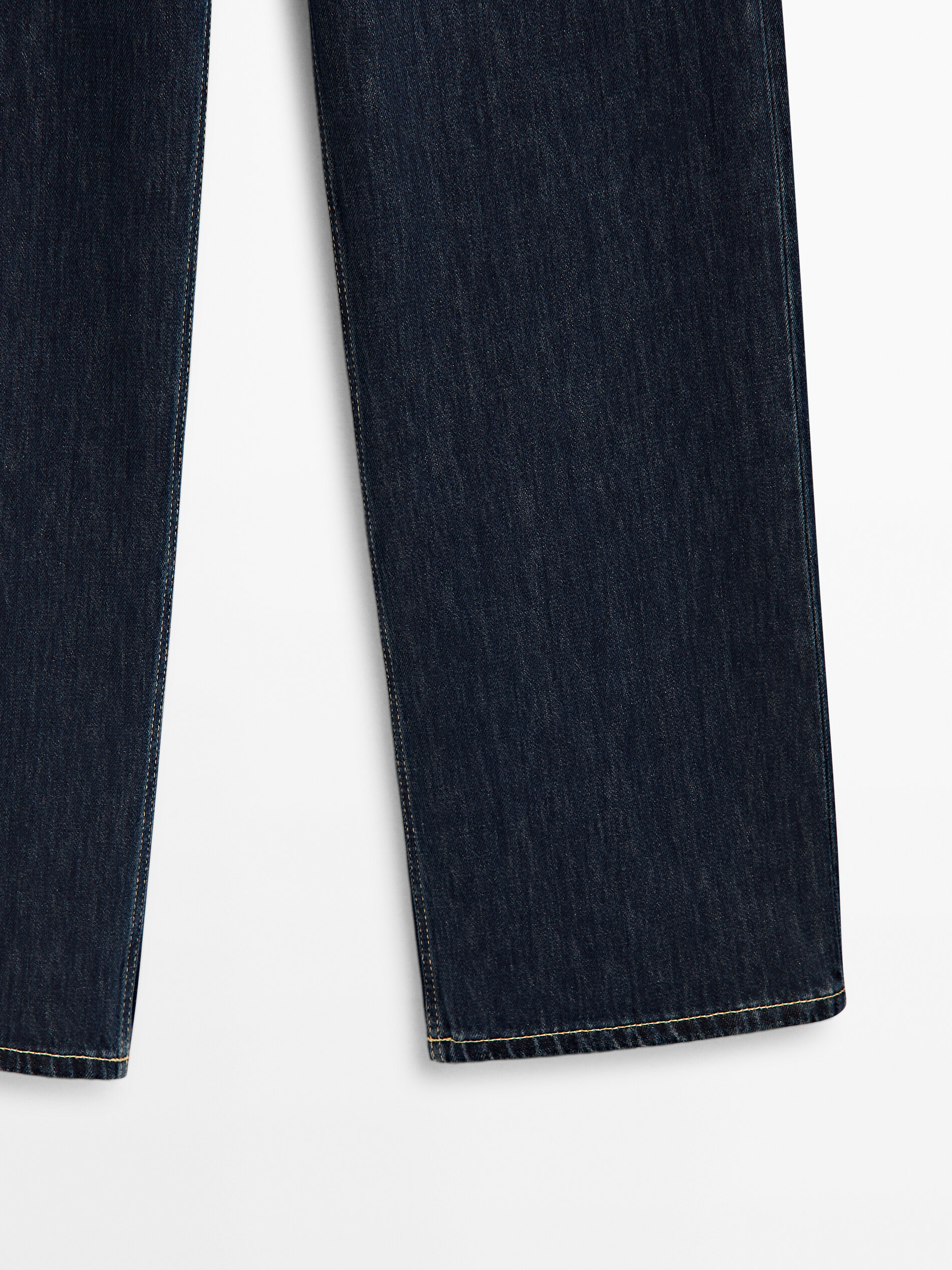 Pantalón vaquero tiro alto corte recto - AZUL OSCURO