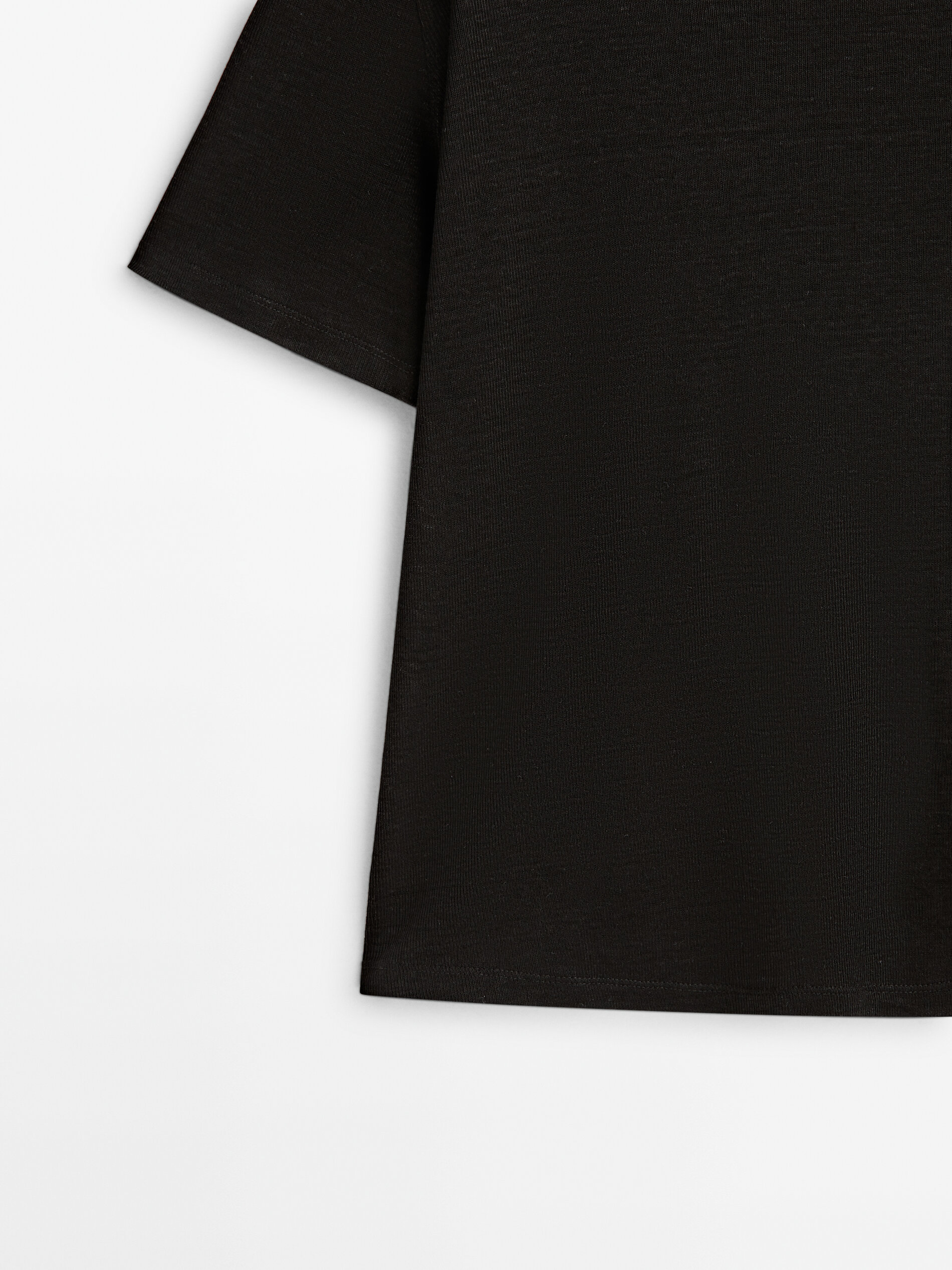 Camiseta manga corta 100% lino - NEGRO