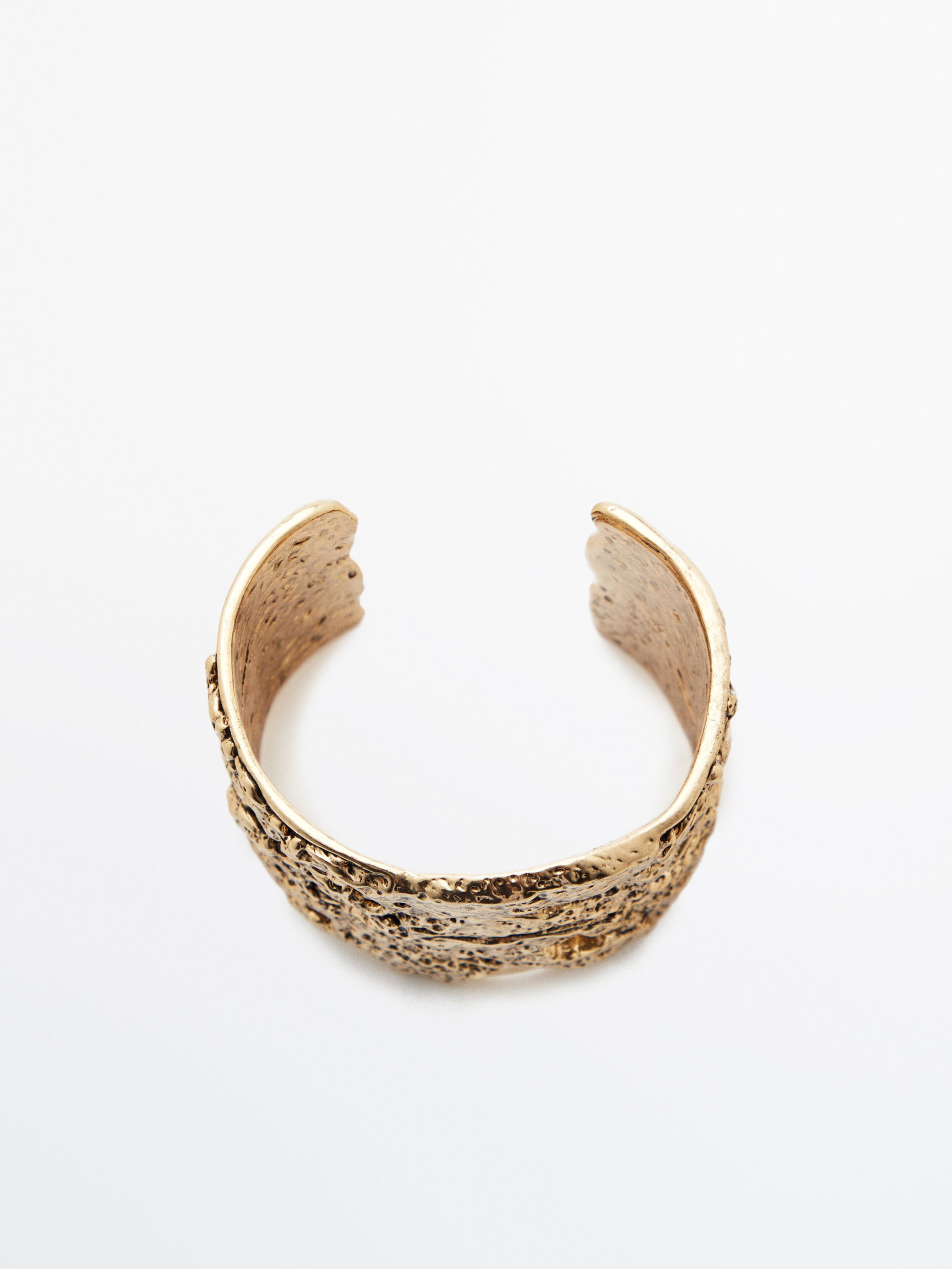 Brazalete rígido textura baño oro - ORO