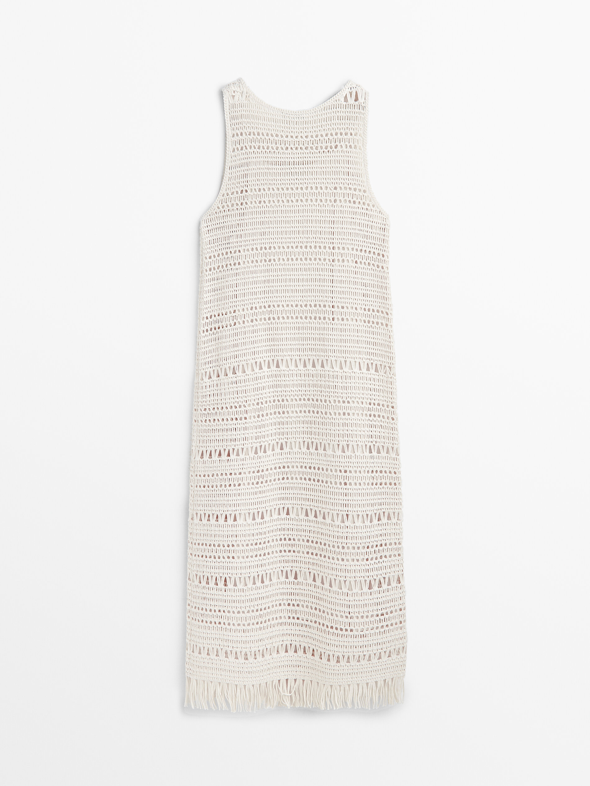 Vestido crochet desflecado - CRUDO