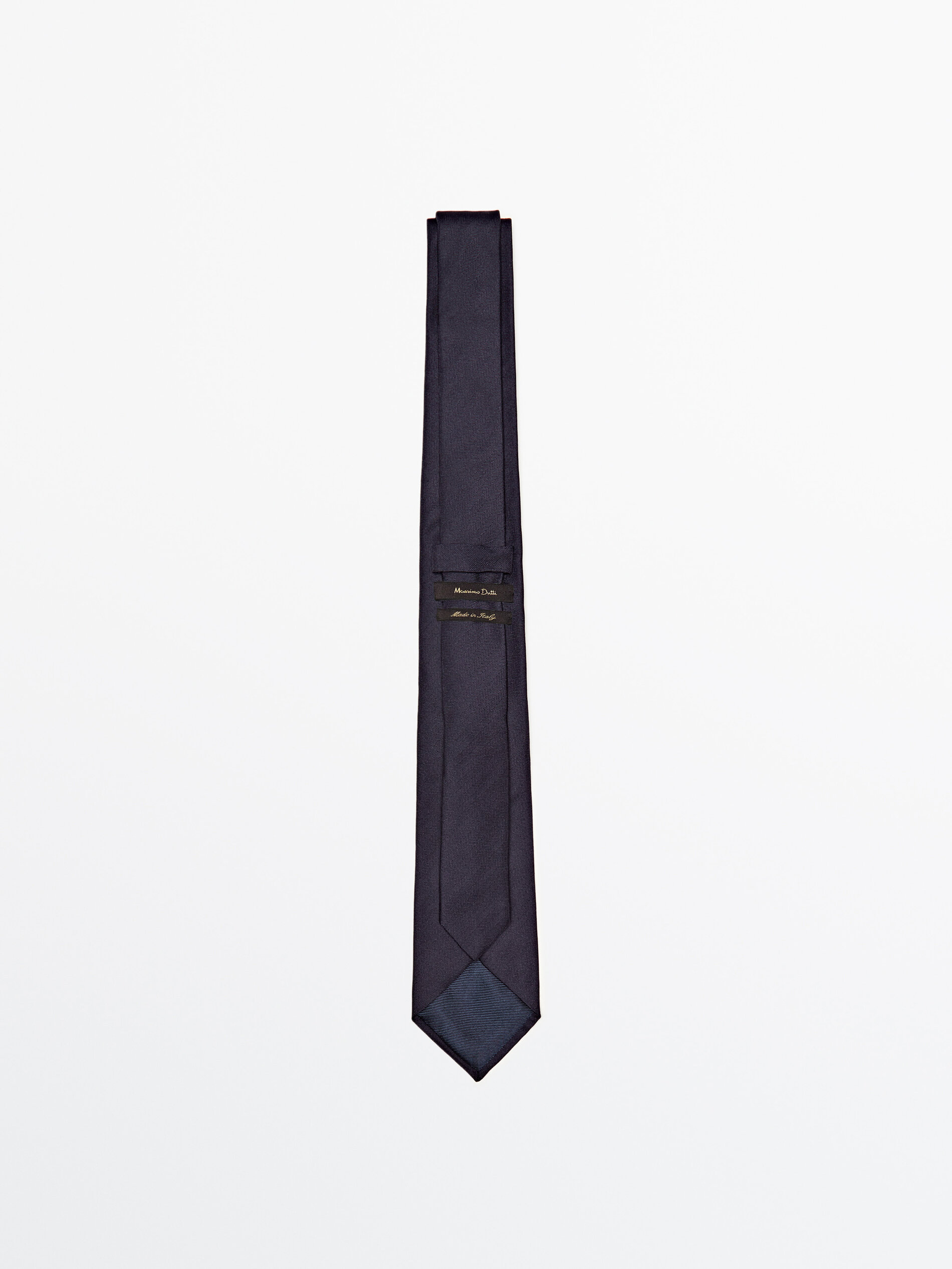 Corbata espiga 100% seda - AZUL MARINO