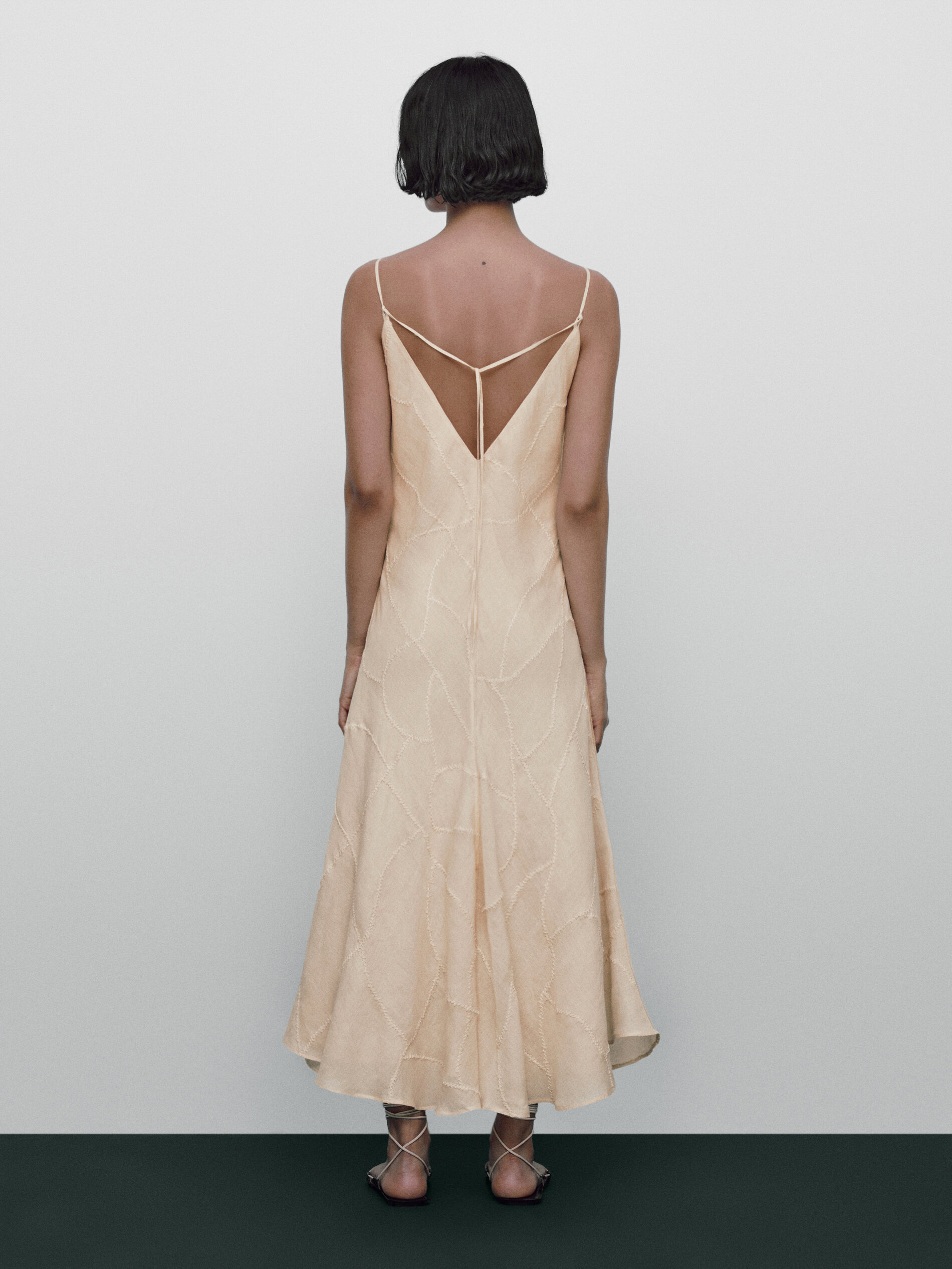 Vestido tirantes detalle bordados Limited edition - CRUDO