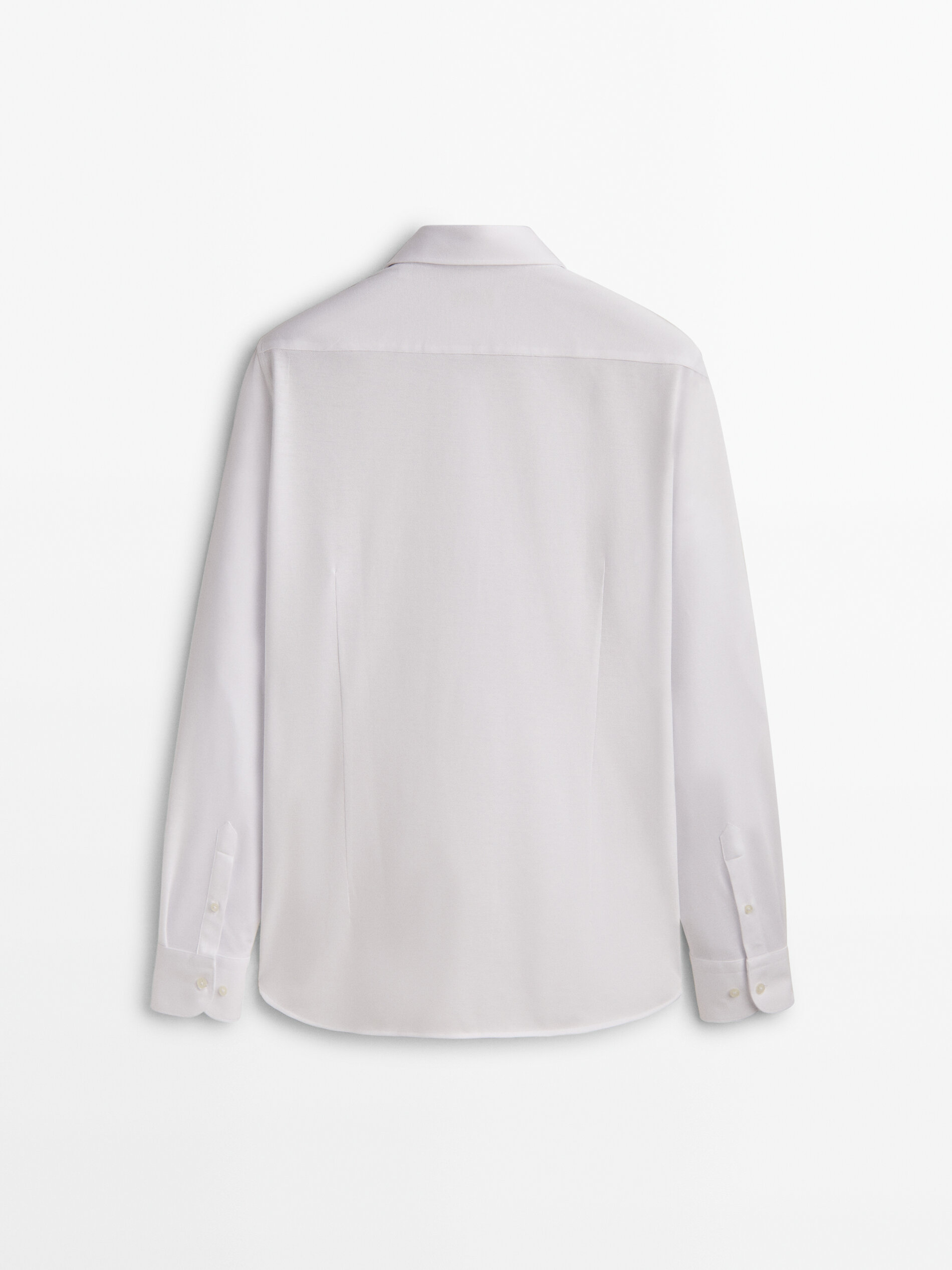 Camisa de punto algodón slim fit - BLANCO