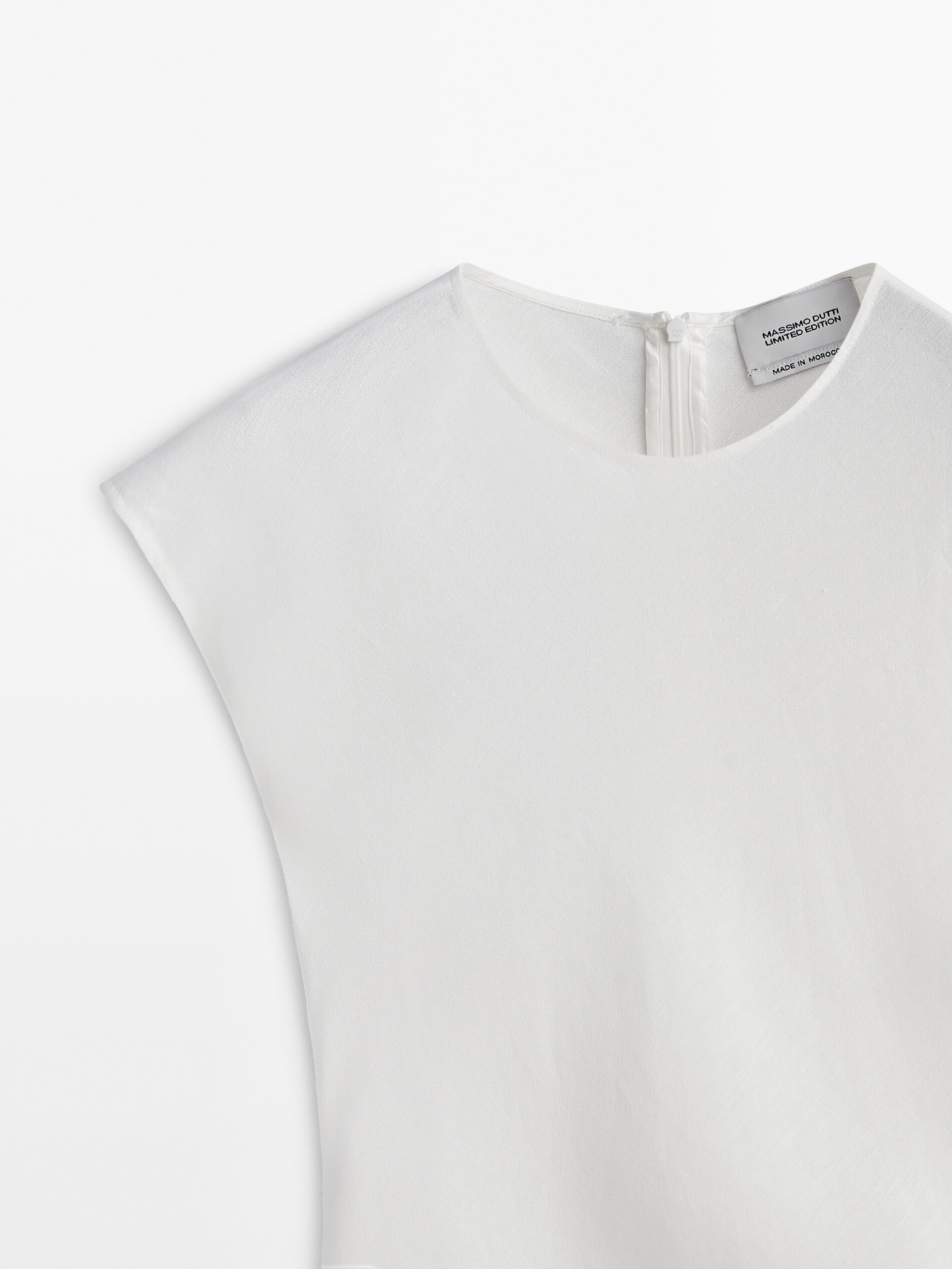 Camisa con lino detalle nudo - BLANCO