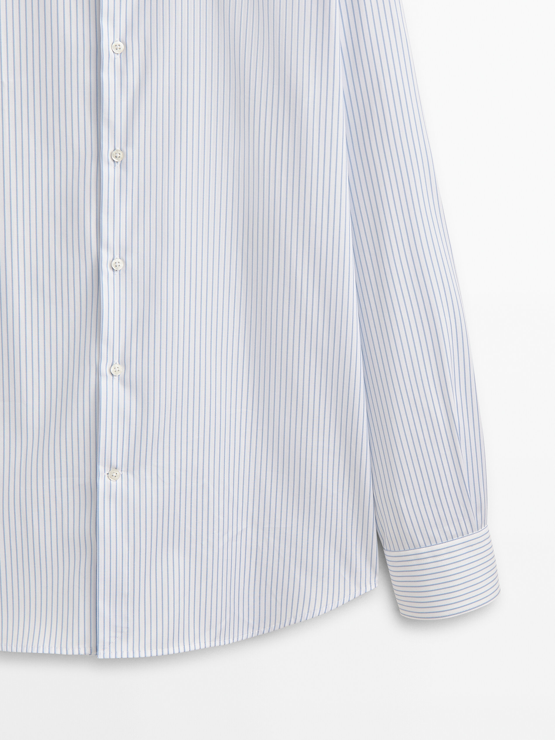 Camisa rayas pinpoint easy iron slim fit - BLANCO