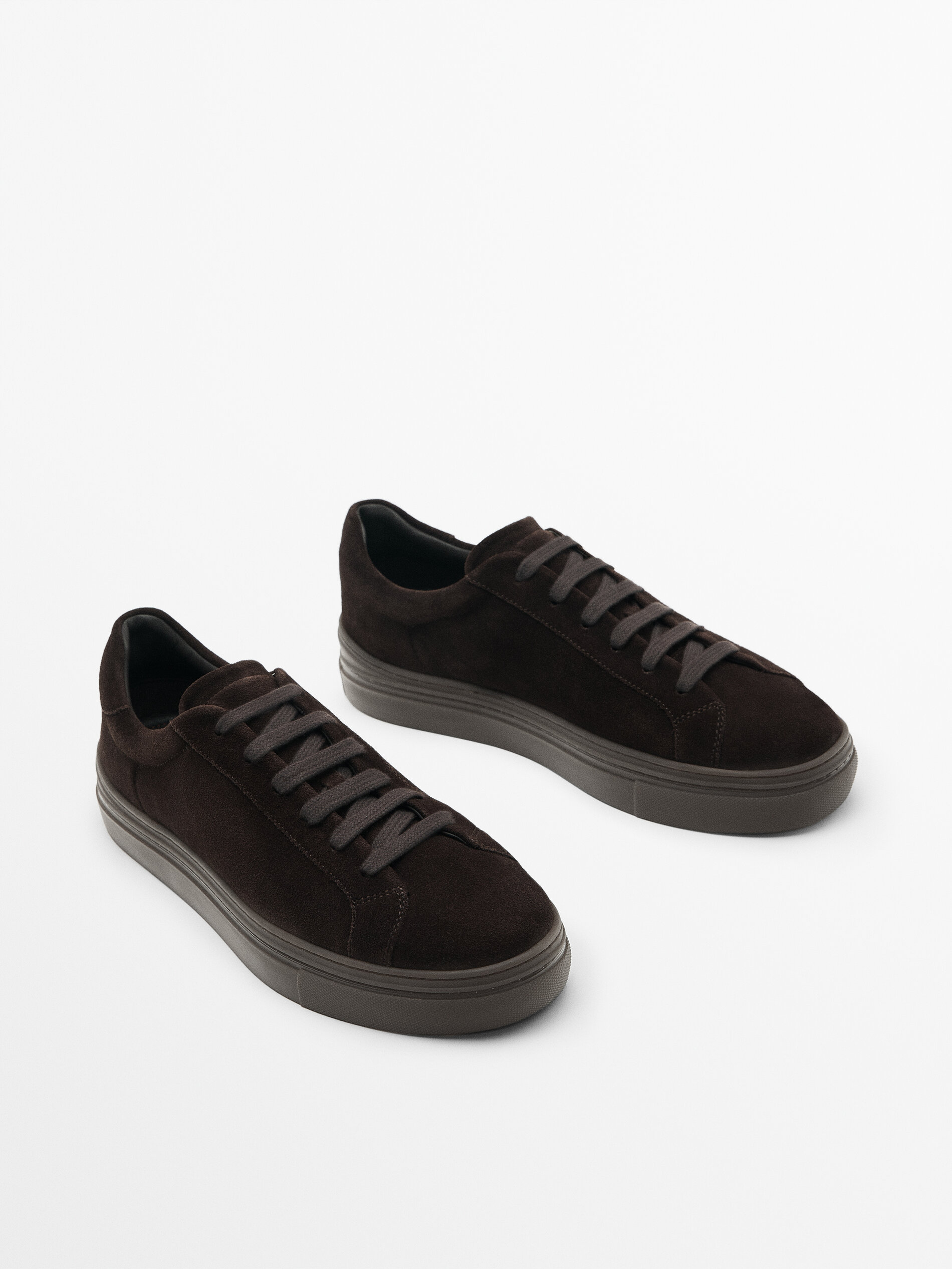 Deportivo piel serraje - MARRÓN