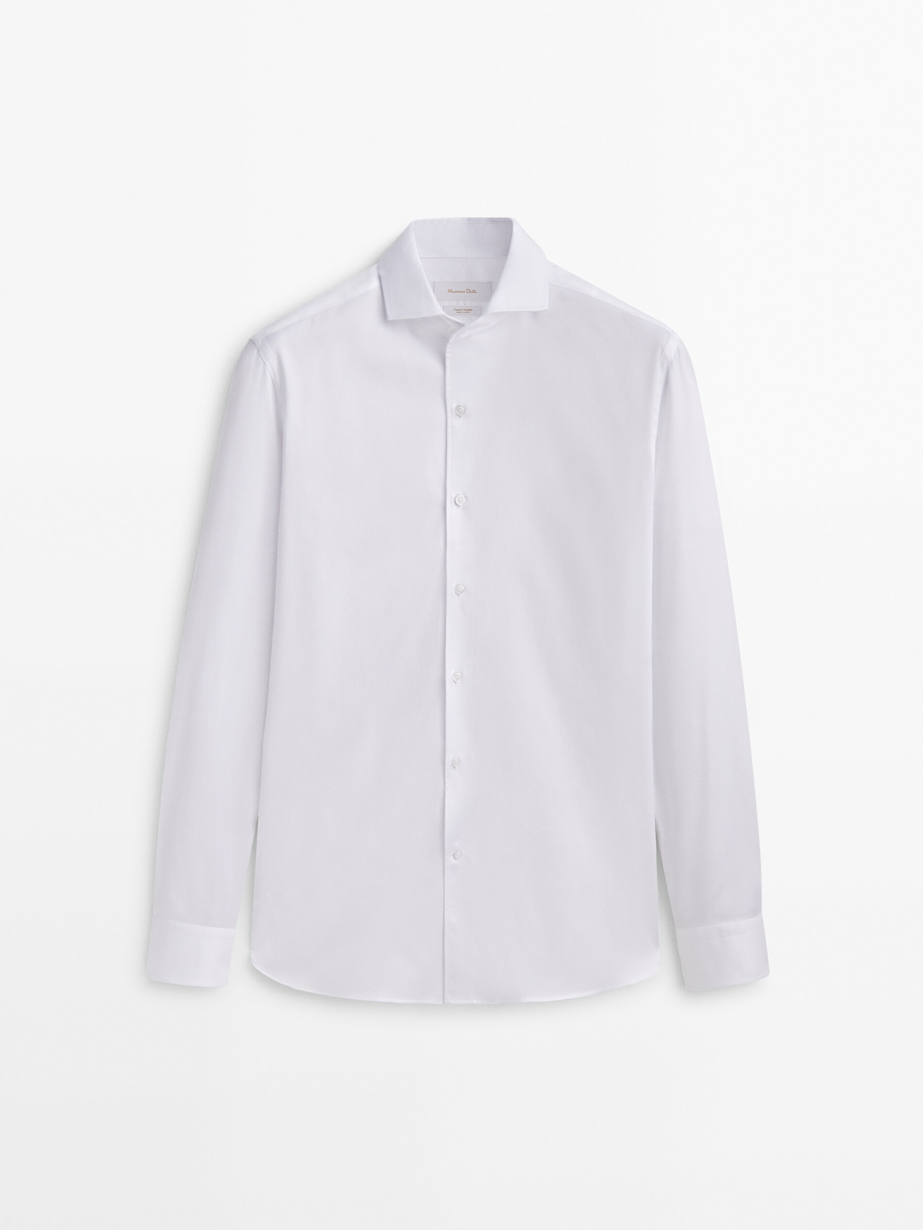Camisa algodón estructura slim fit - BLANCO