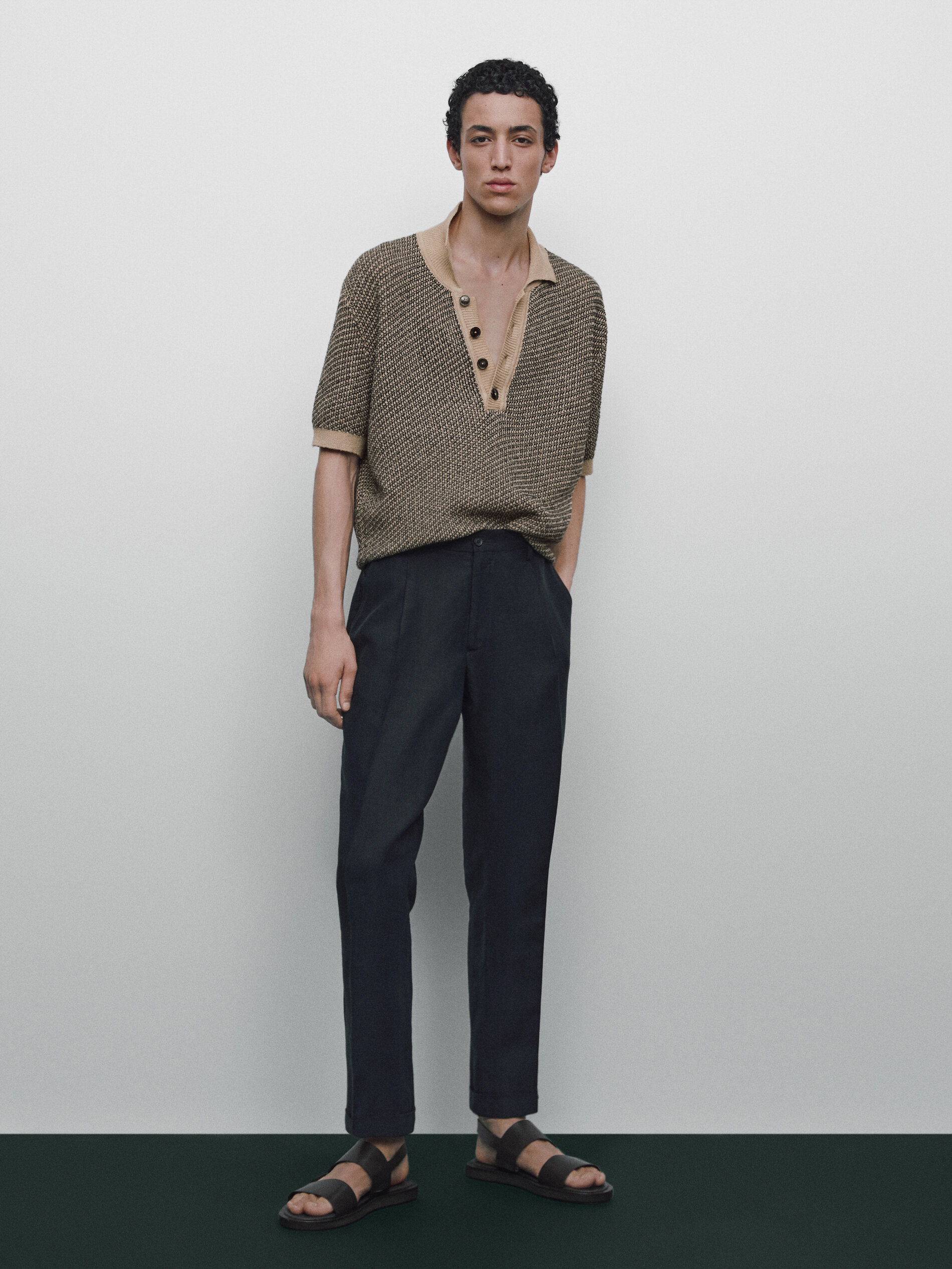 Jersey polo jacquard lino Limited edition - BEIGE