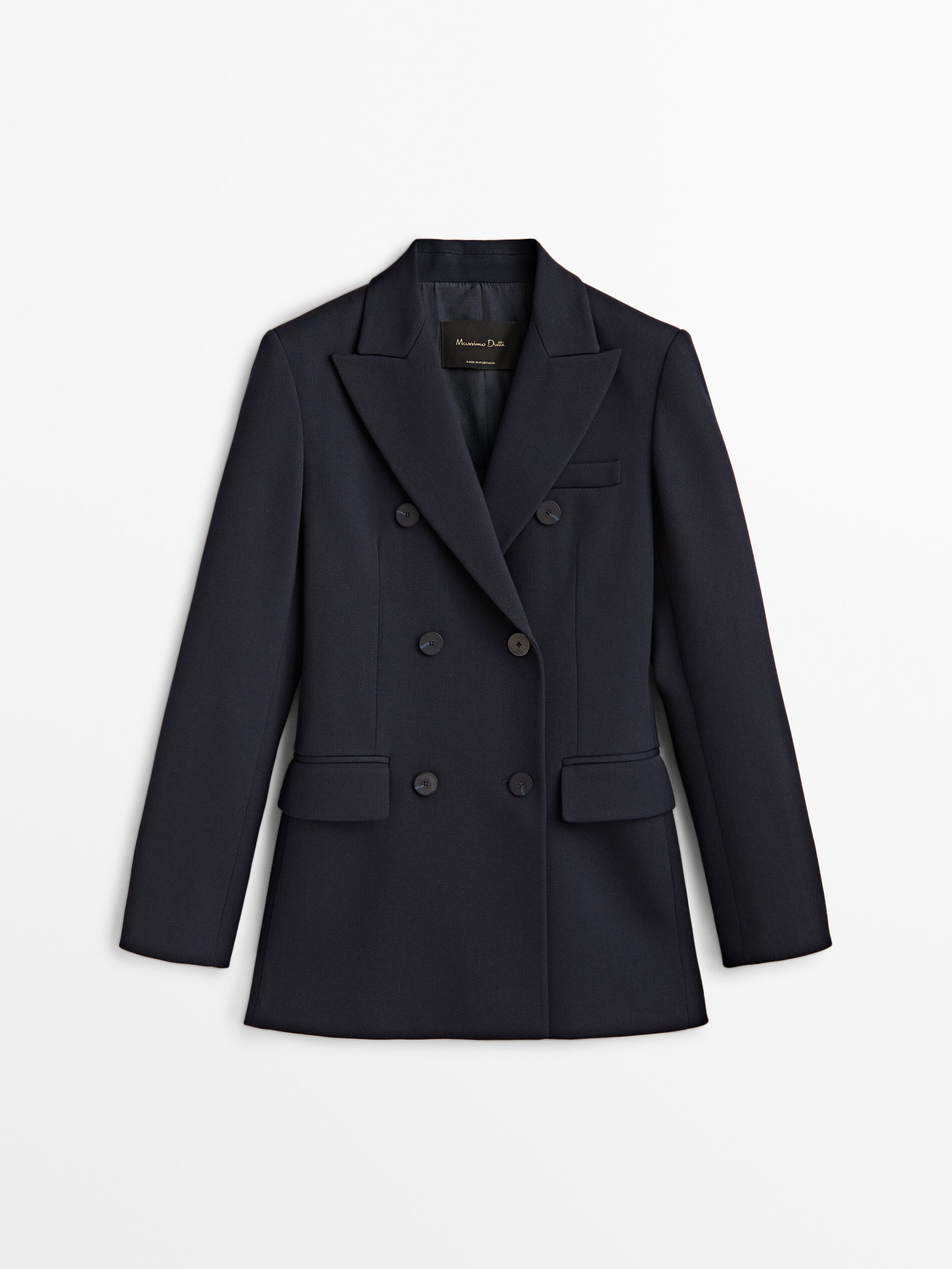 Americana cruzada azul marino lana - AZUL PROFUNDO