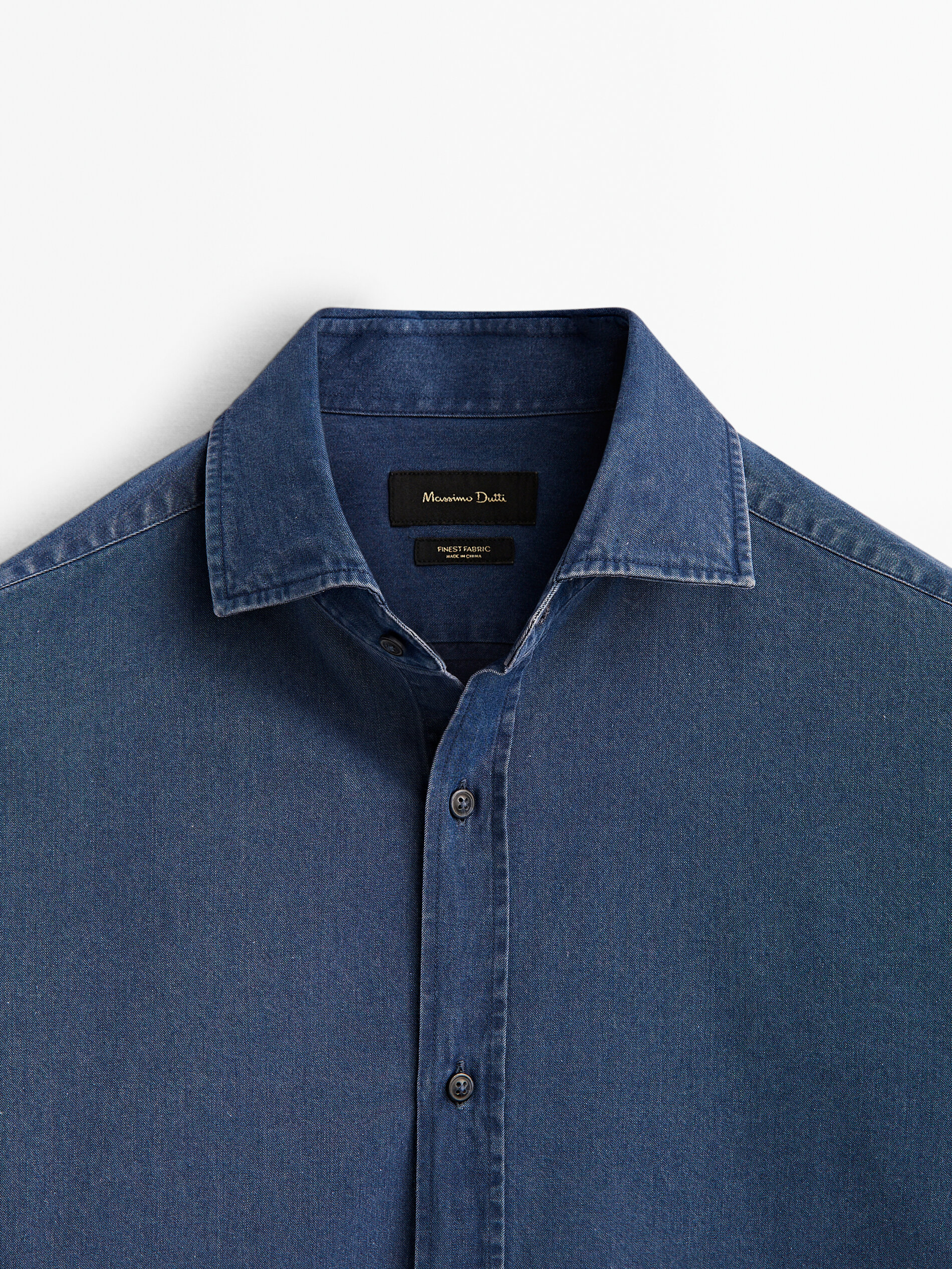 Camisa denim 100% algodón slim fit - CELESTE