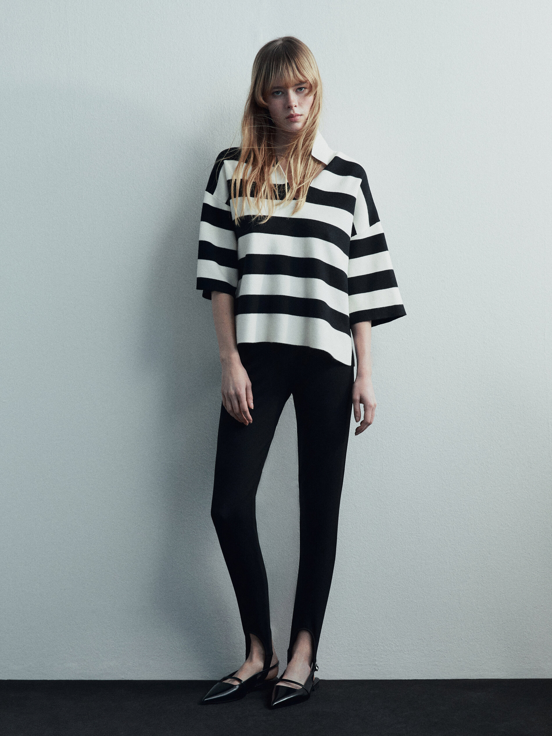 Jersey polo rayas manga corta - CRUDO