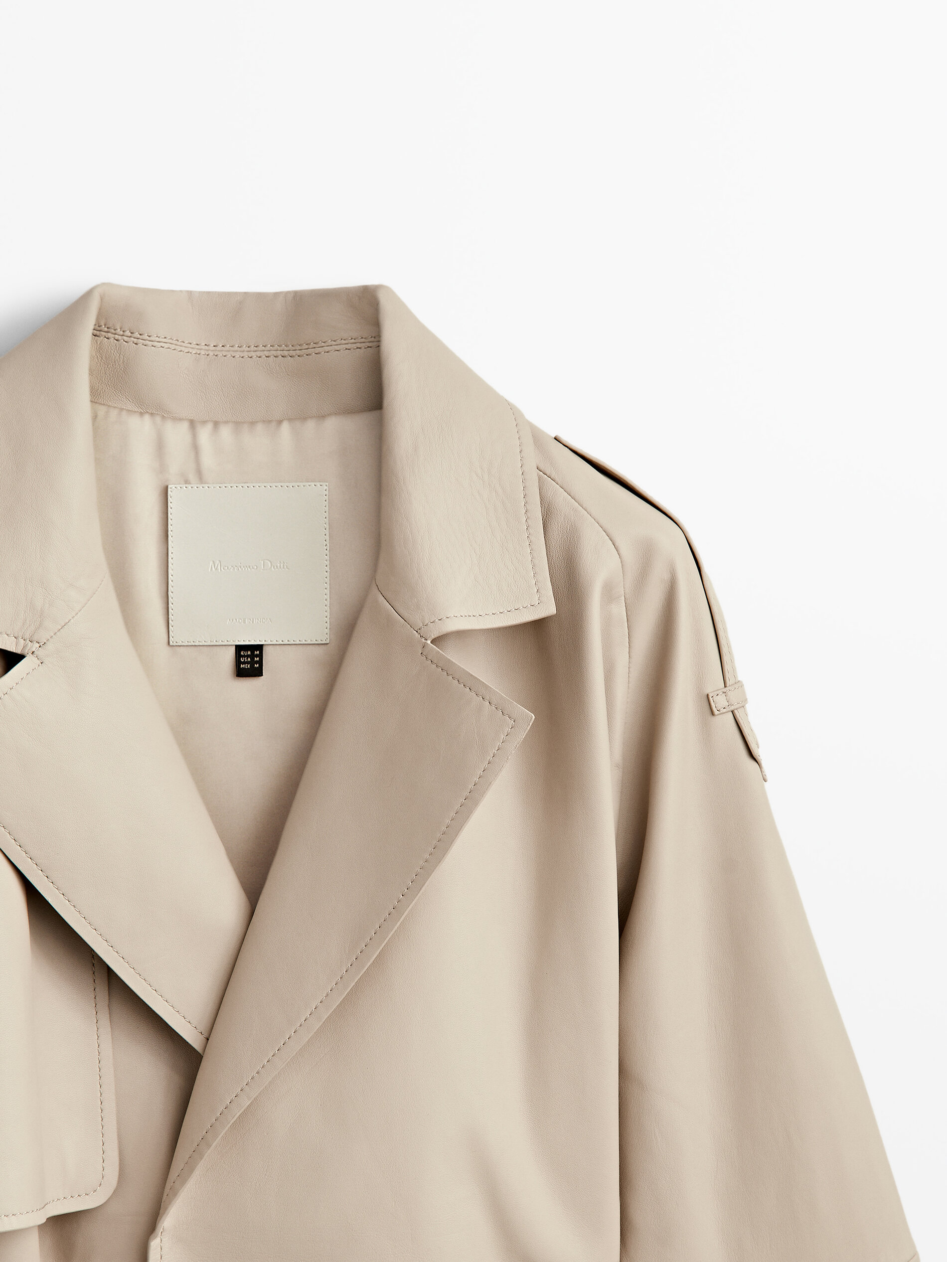 Chaqueta trench napa cinturón - ARENA