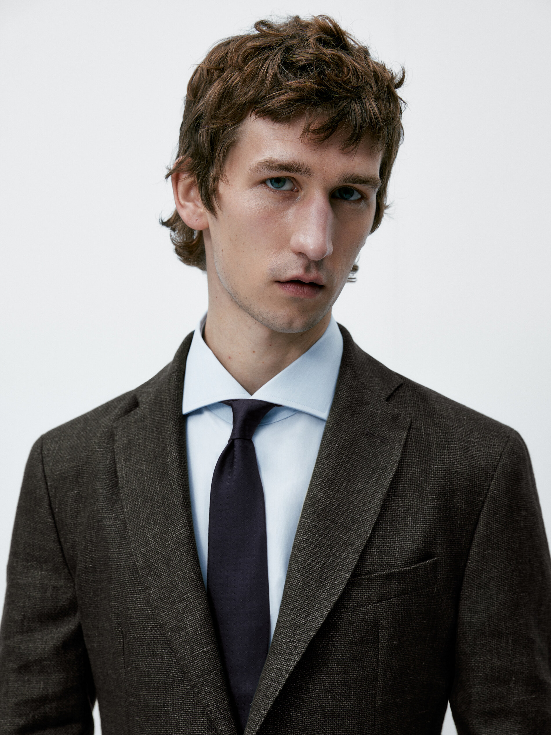 Americana estructura mezcla lana lino - VERDE