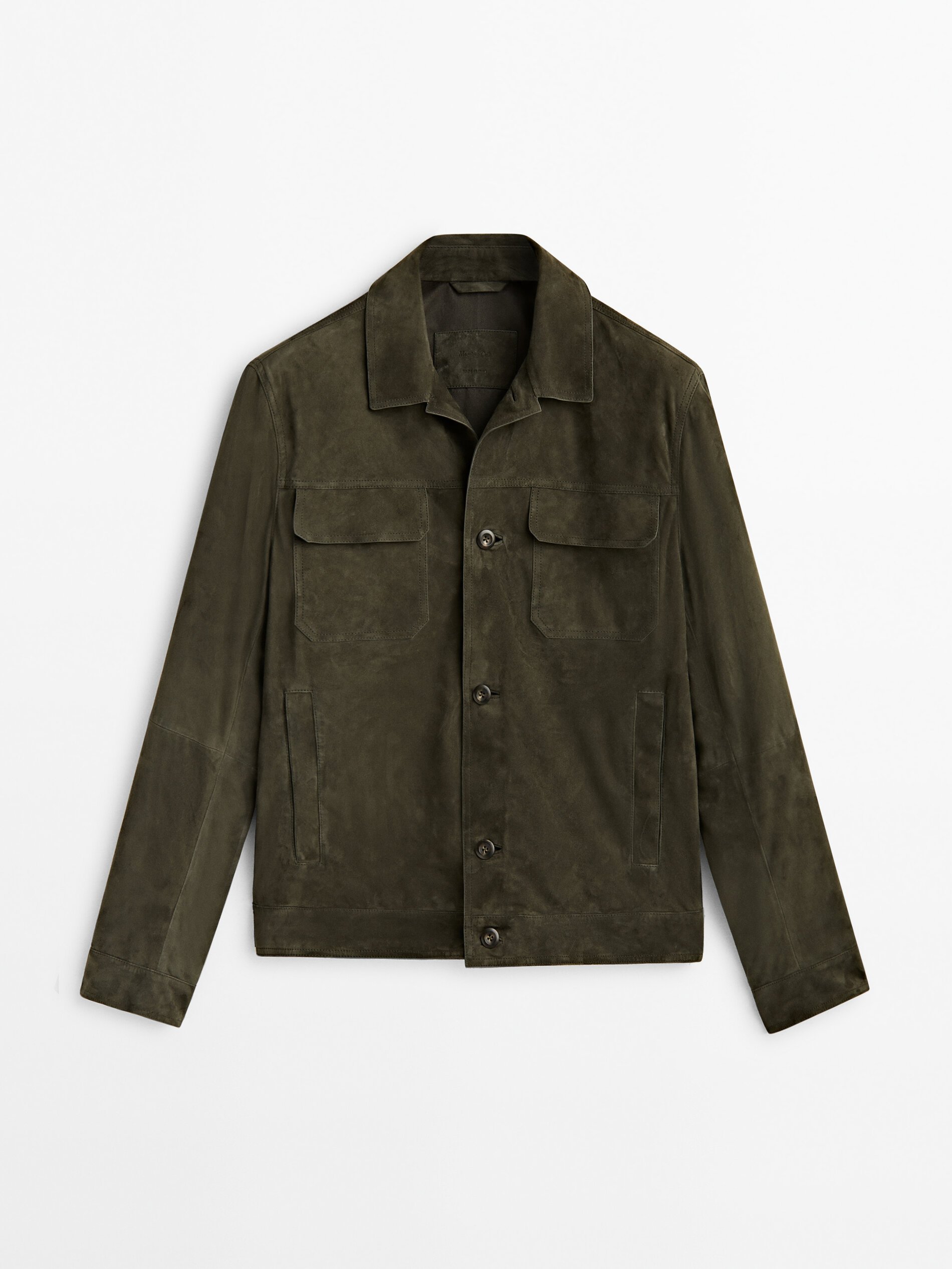 Chaqueta ante bolsillos - KAKI OSCURO