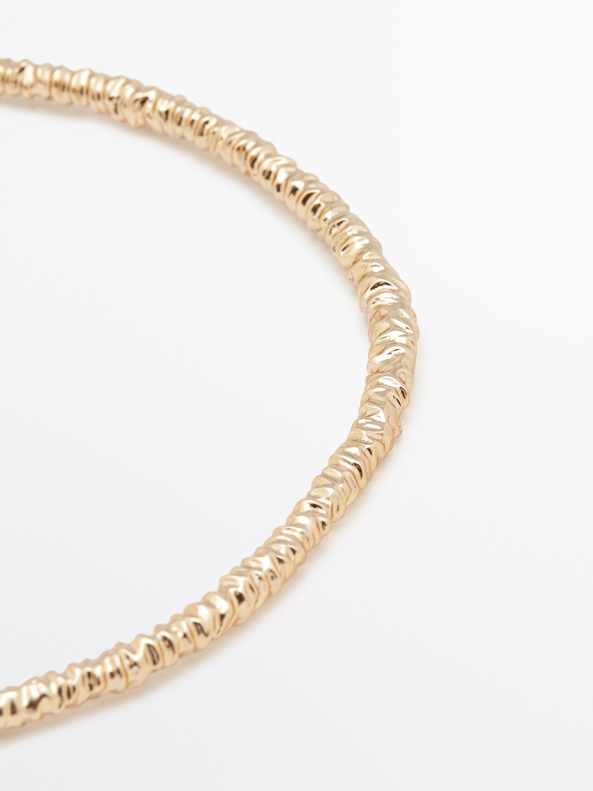 Collar choker textura baño oro - DORADO