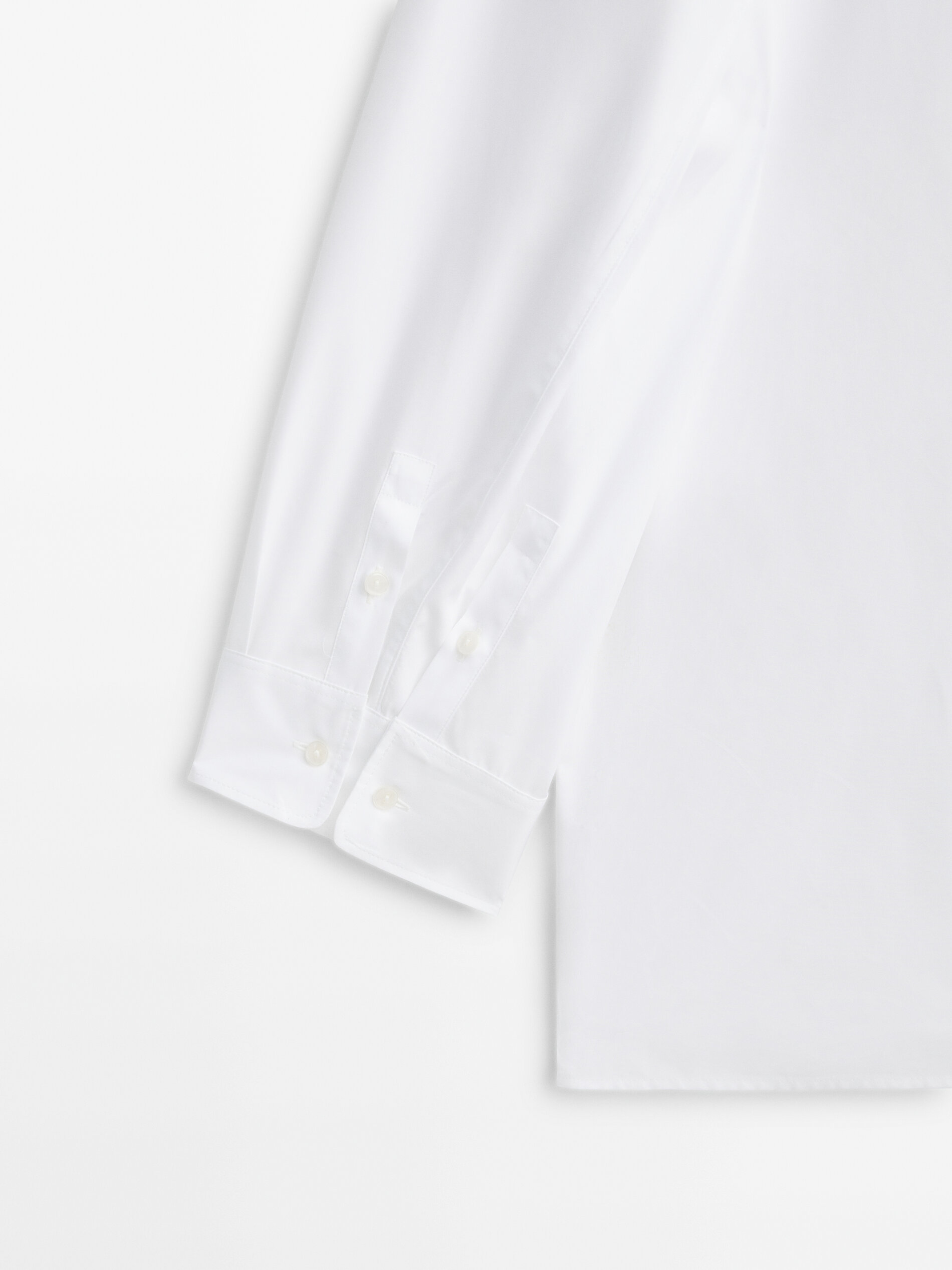 Camisa popelín detalle puños - BLANCO
