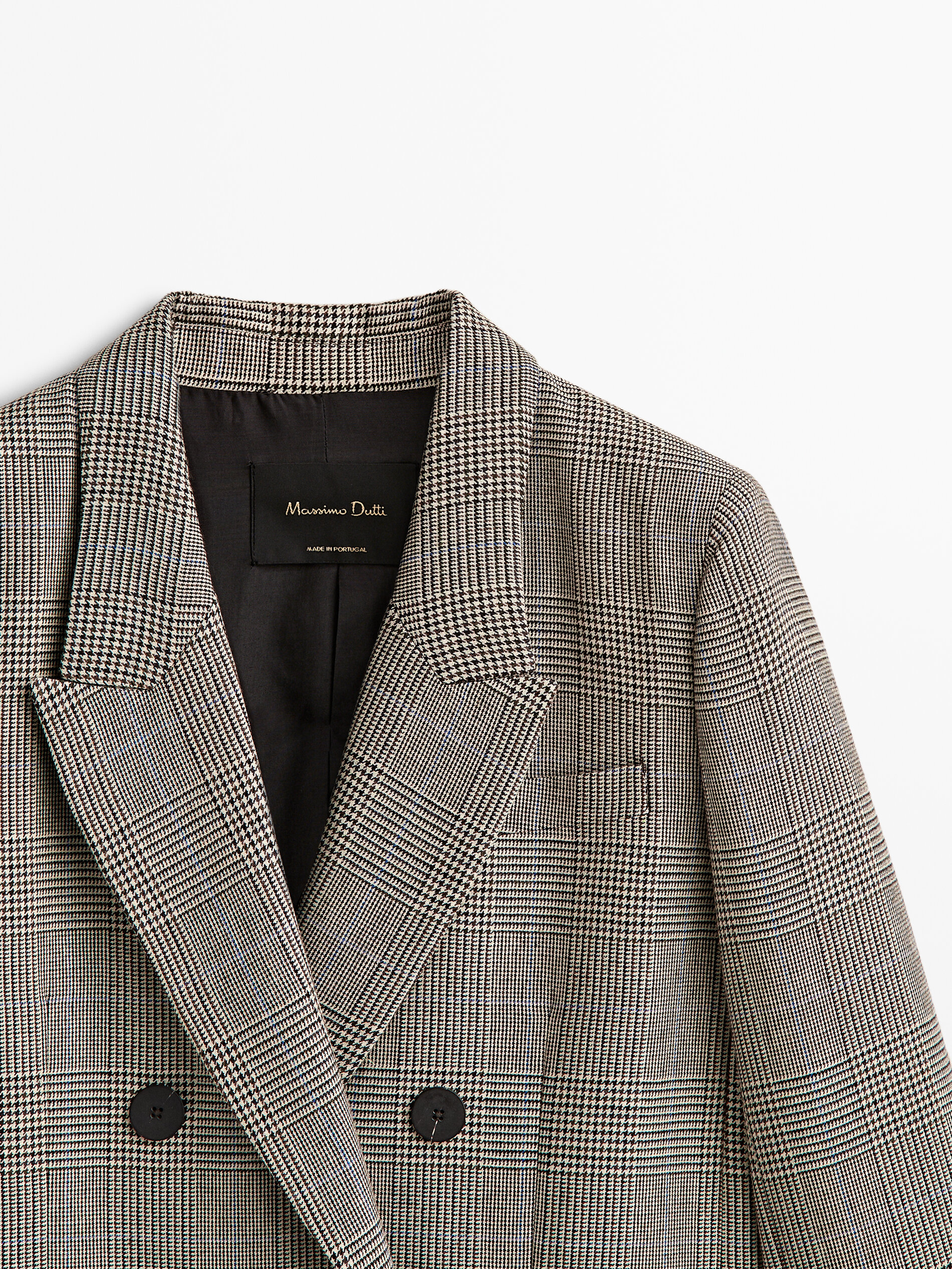 Americana cruzada cuadros - MARRÓN