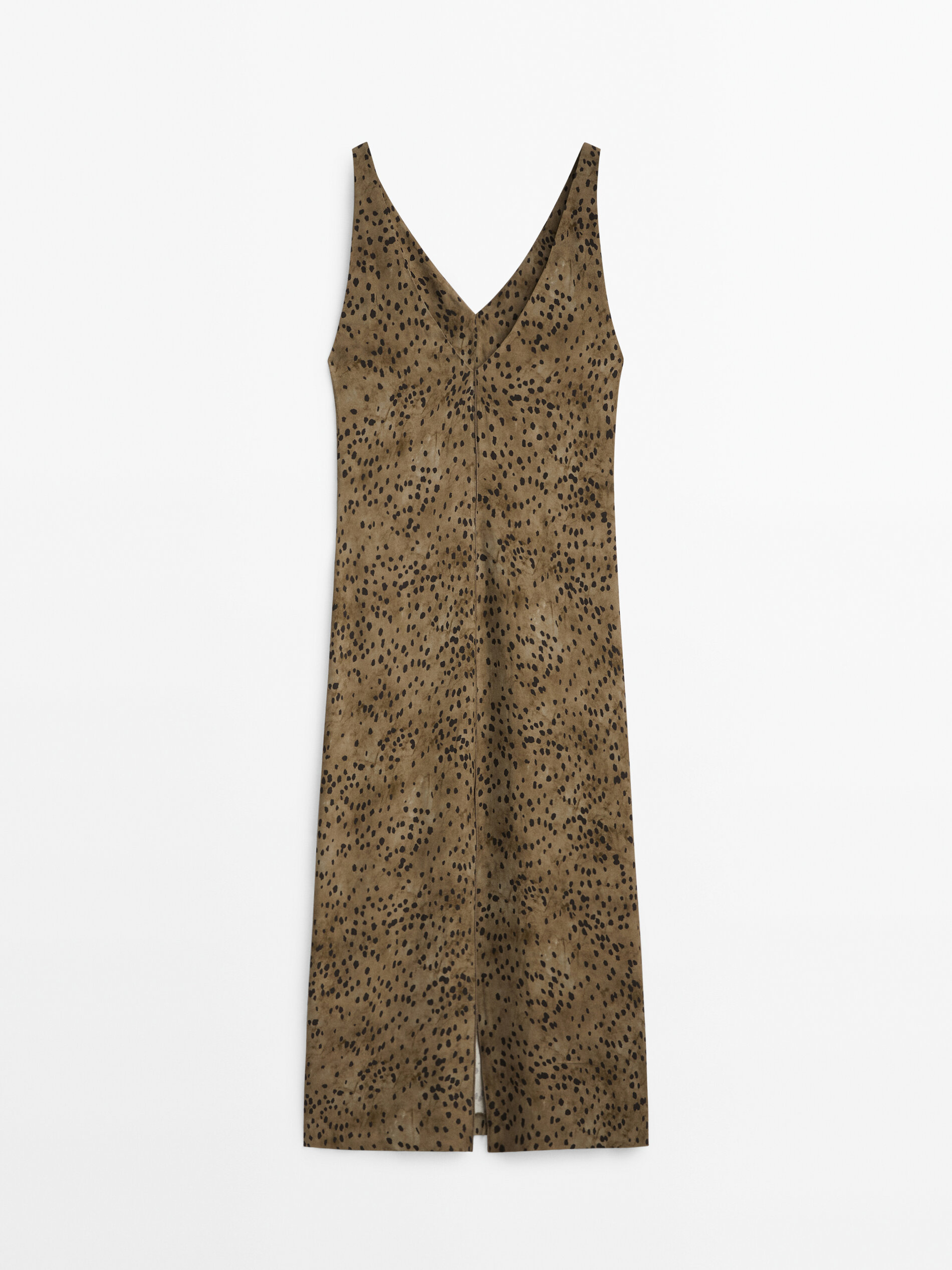 Vestido tirantes estampado manchas - VERDE